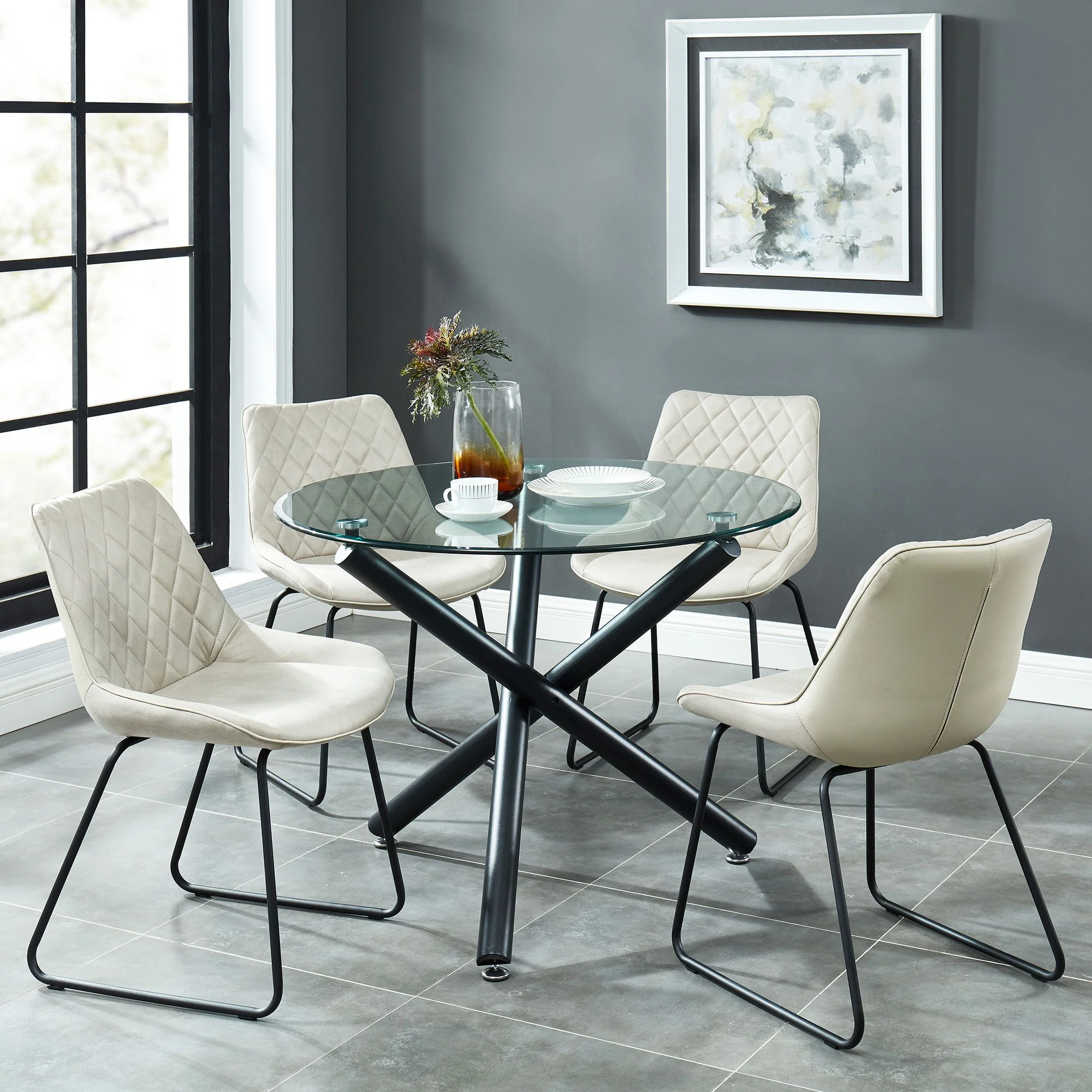 Suzette Round Dining Table in Black - Image 4