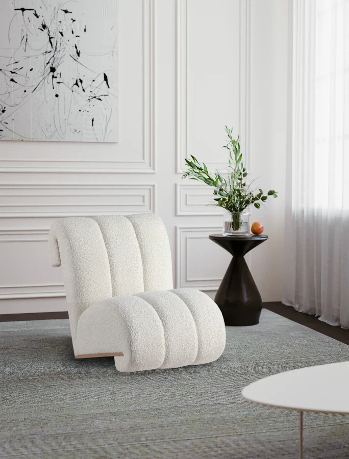 Swoon Faux Sheepskin Upholstered Accent Chair - Image 11