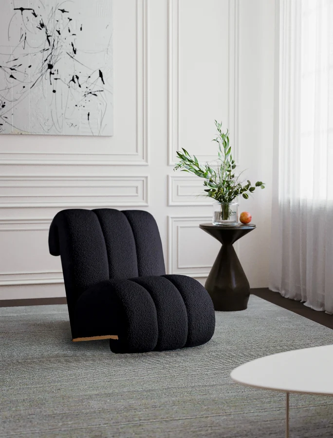 Swoon Faux Sheepskin Upholstered Accent Chair - Image 2