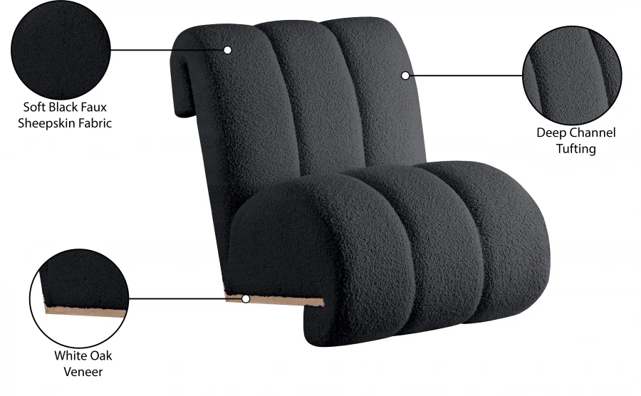 Swoon Faux Sheepskin Upholstered Accent Chair - Image 9