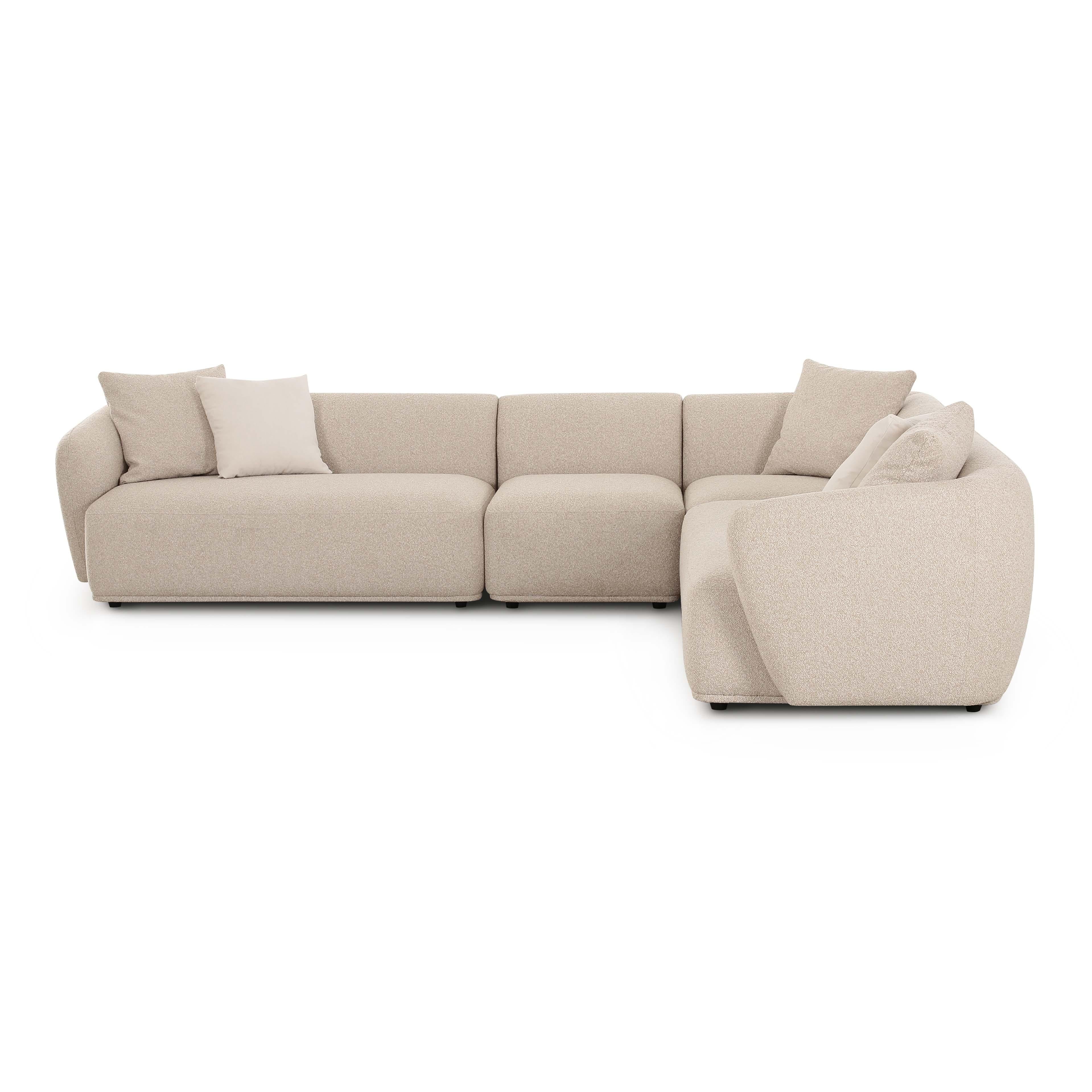 Sylvie 4-Piece Cream Performance Boucle Sectional - Image 3