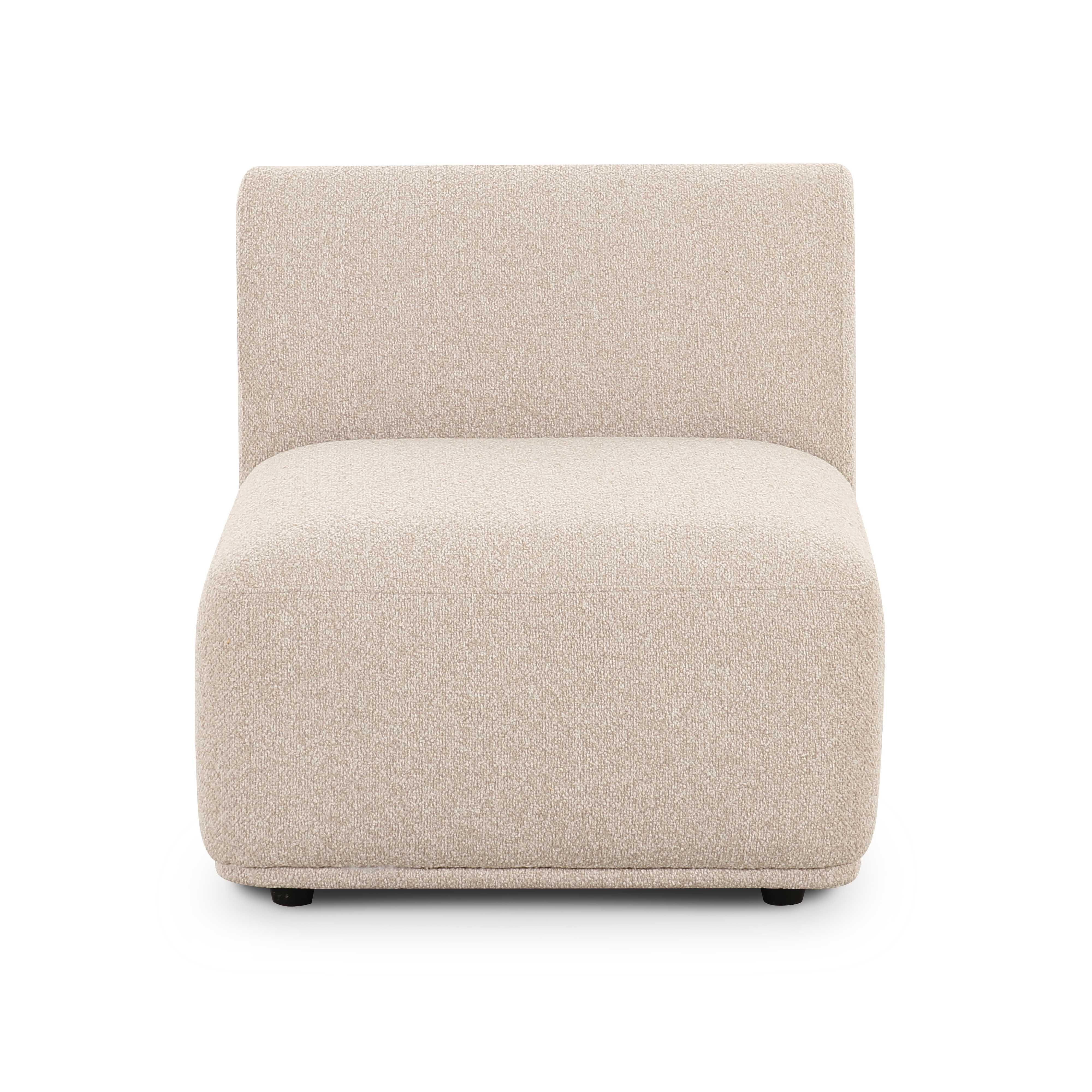 Sylvie Cream Performance Boucle Armless Chair - Image 2