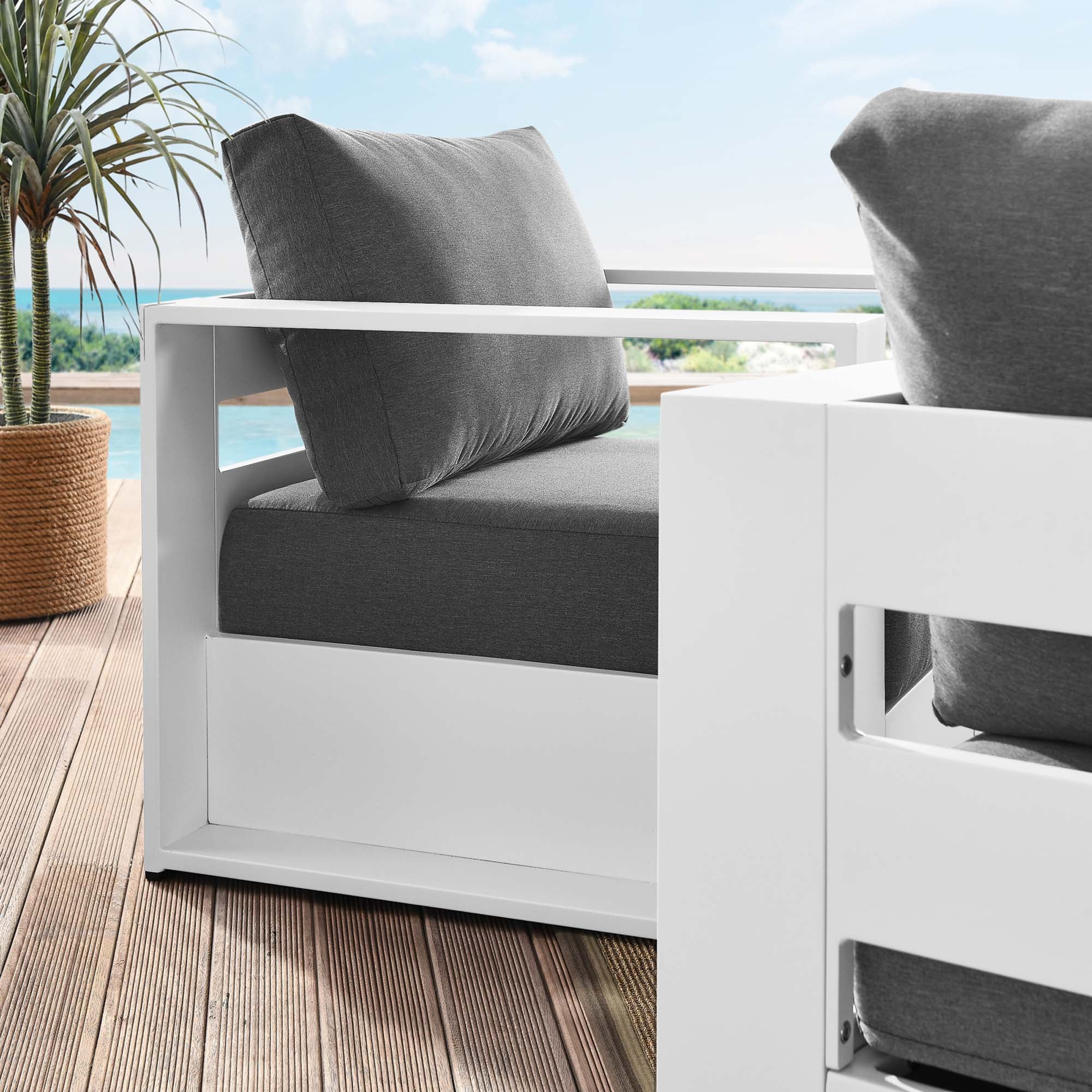 Tahoe 2-Piece Outdoor Patio Powder-Coated Aluminum Armchair Set - Image 24