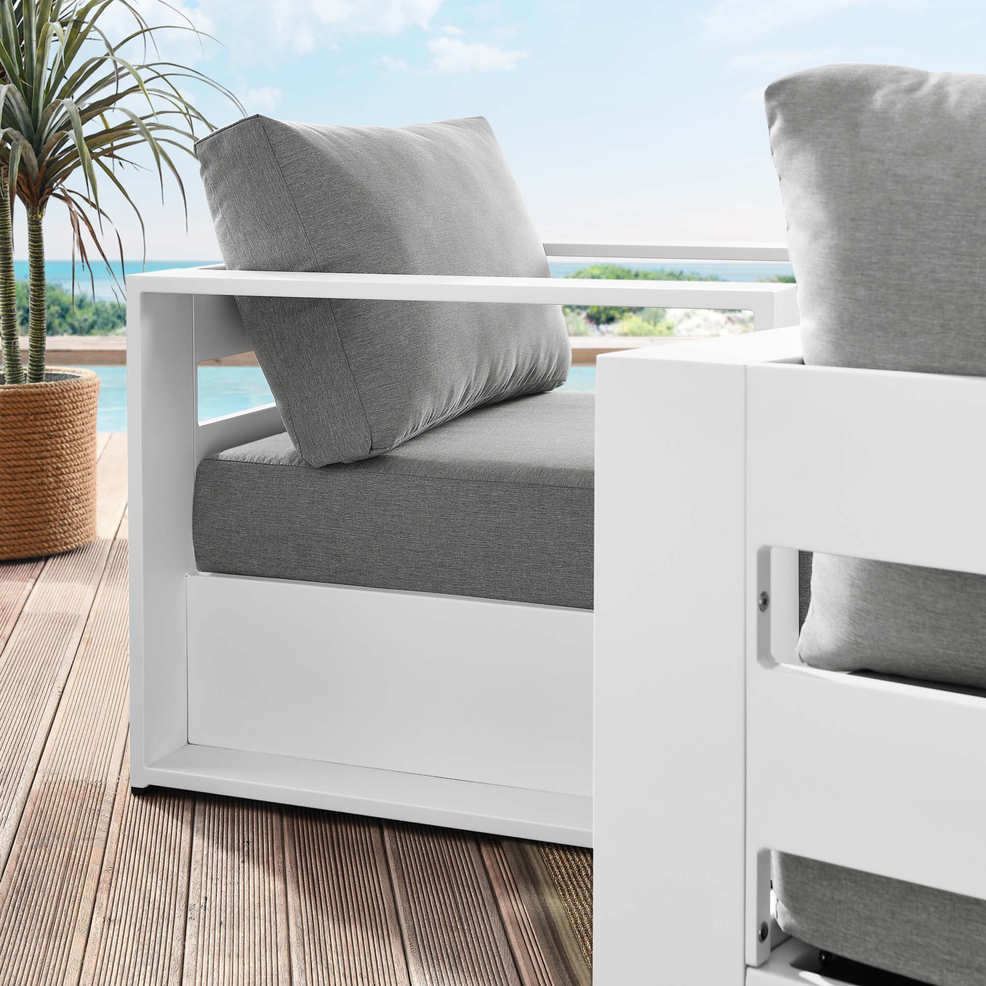 Tahoe 2-Piece Outdoor Patio Powder-Coated Aluminum Armchair Set - Image 31