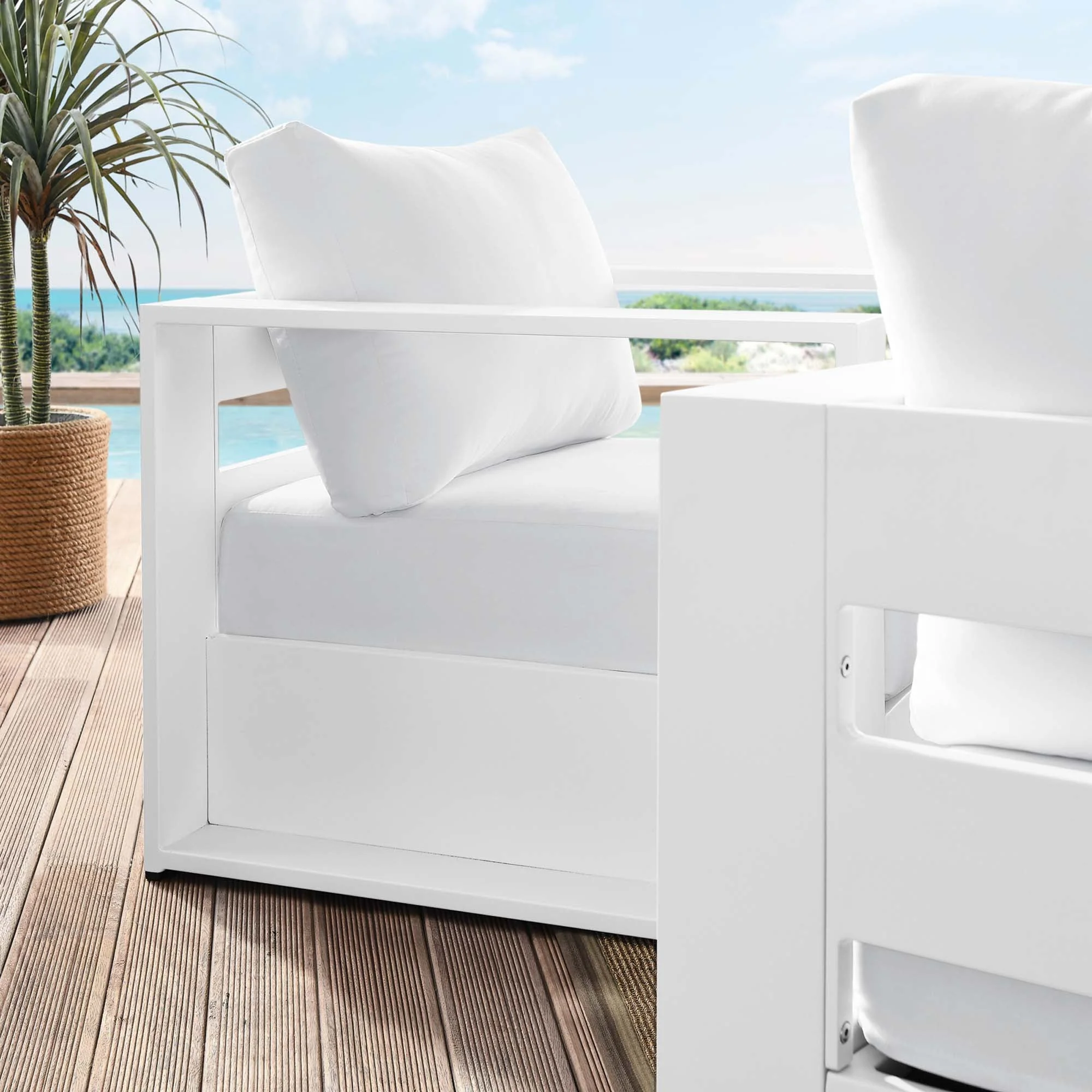 Tahoe 2-Piece Outdoor Patio Powder-Coated Aluminum Armchair Set - Image 38