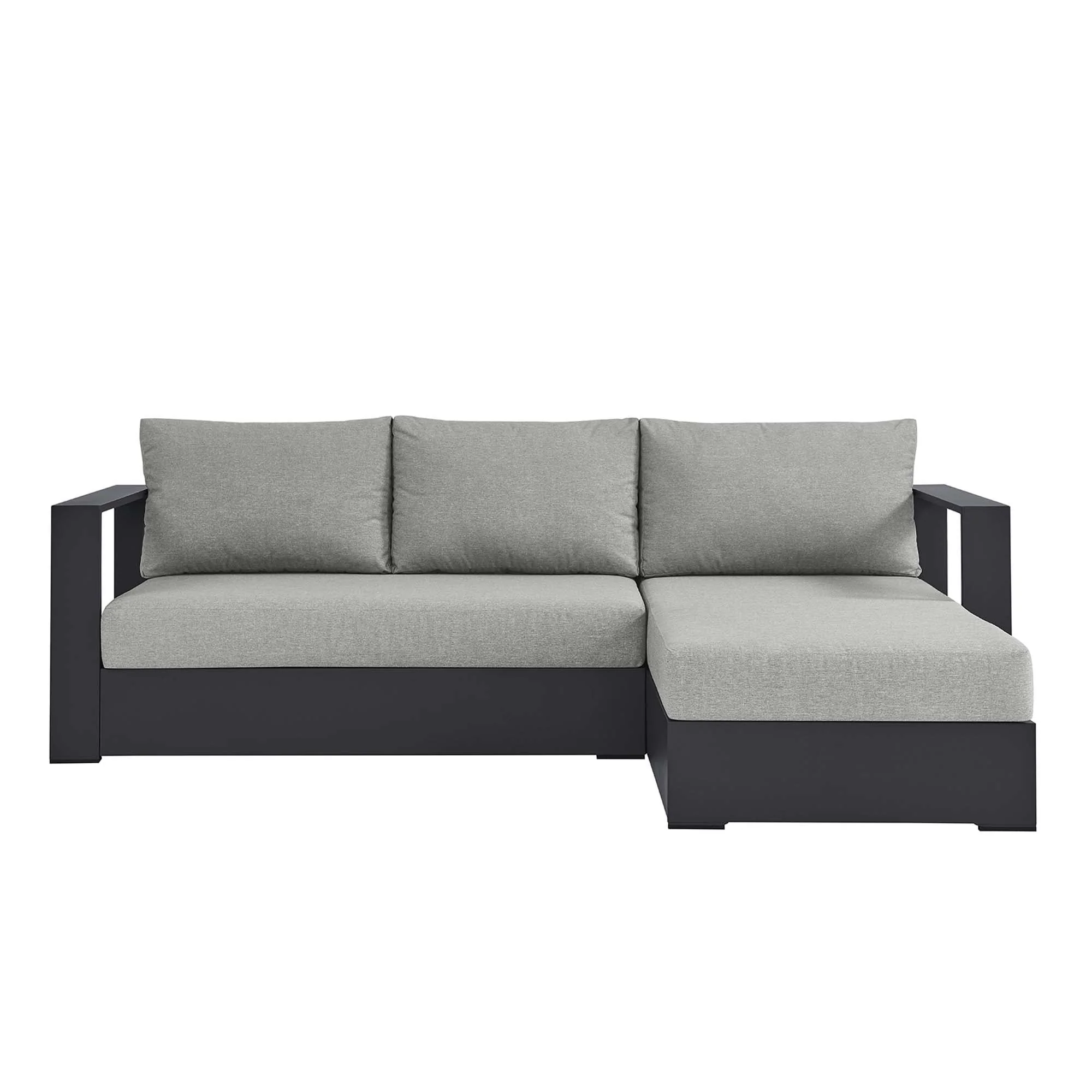 Tahoe 2-Piece Outdoor Patio Powder-Coated Aluminum Right-Facing Chaise Sectional Sofa Set - Image 11