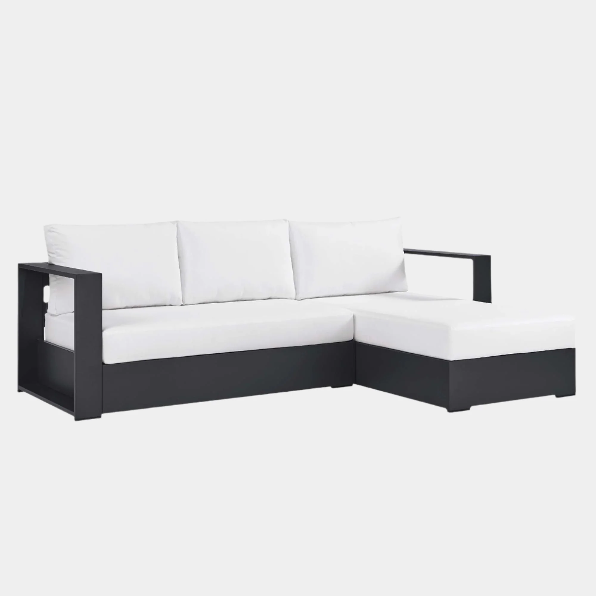 Tahoe 2-Piece Outdoor Patio Powder-Coated Aluminum Right-Facing Chaise Sectional Sofa Set - Image 15