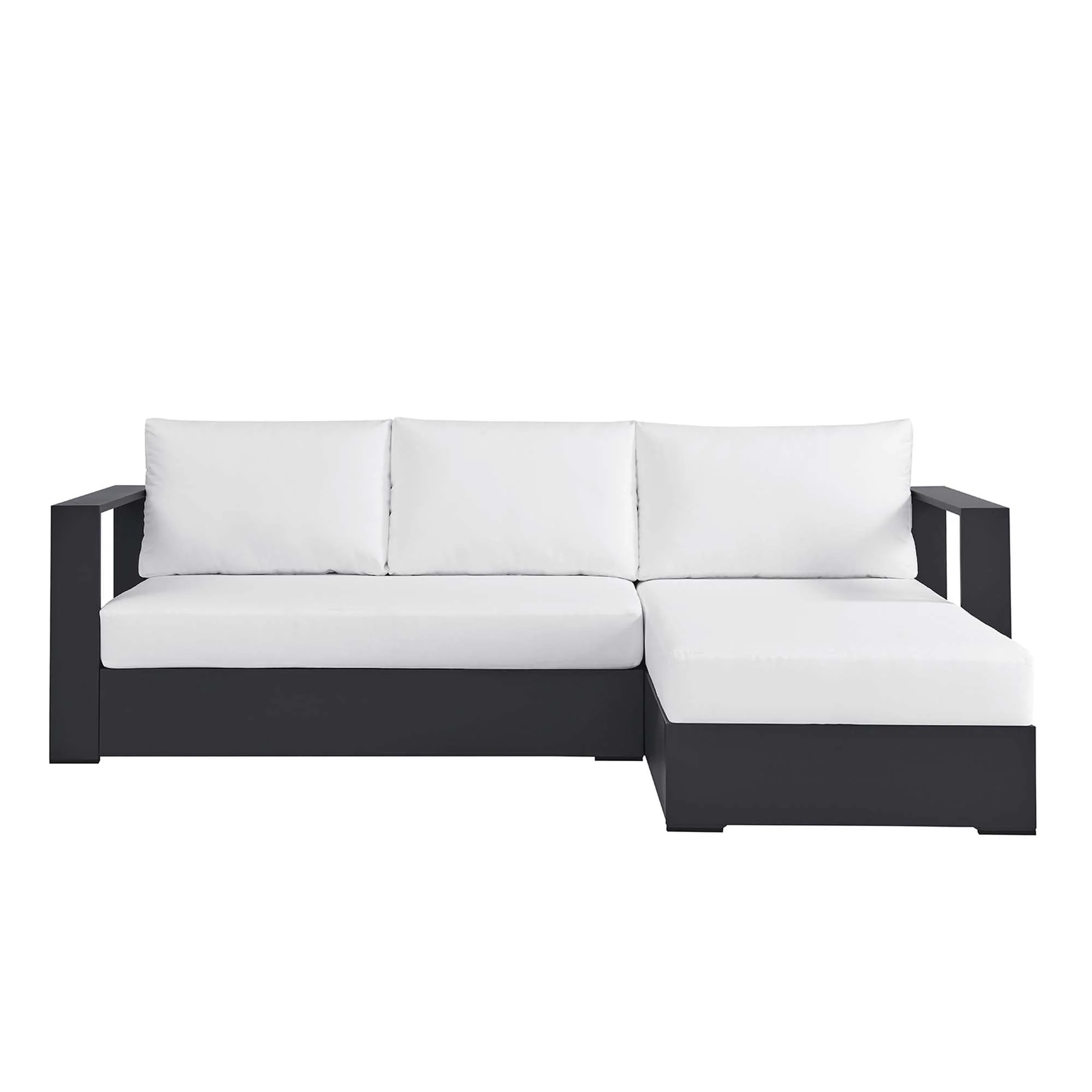Tahoe 2-Piece Outdoor Patio Powder-Coated Aluminum Right-Facing Chaise Sectional Sofa Set - Image 18