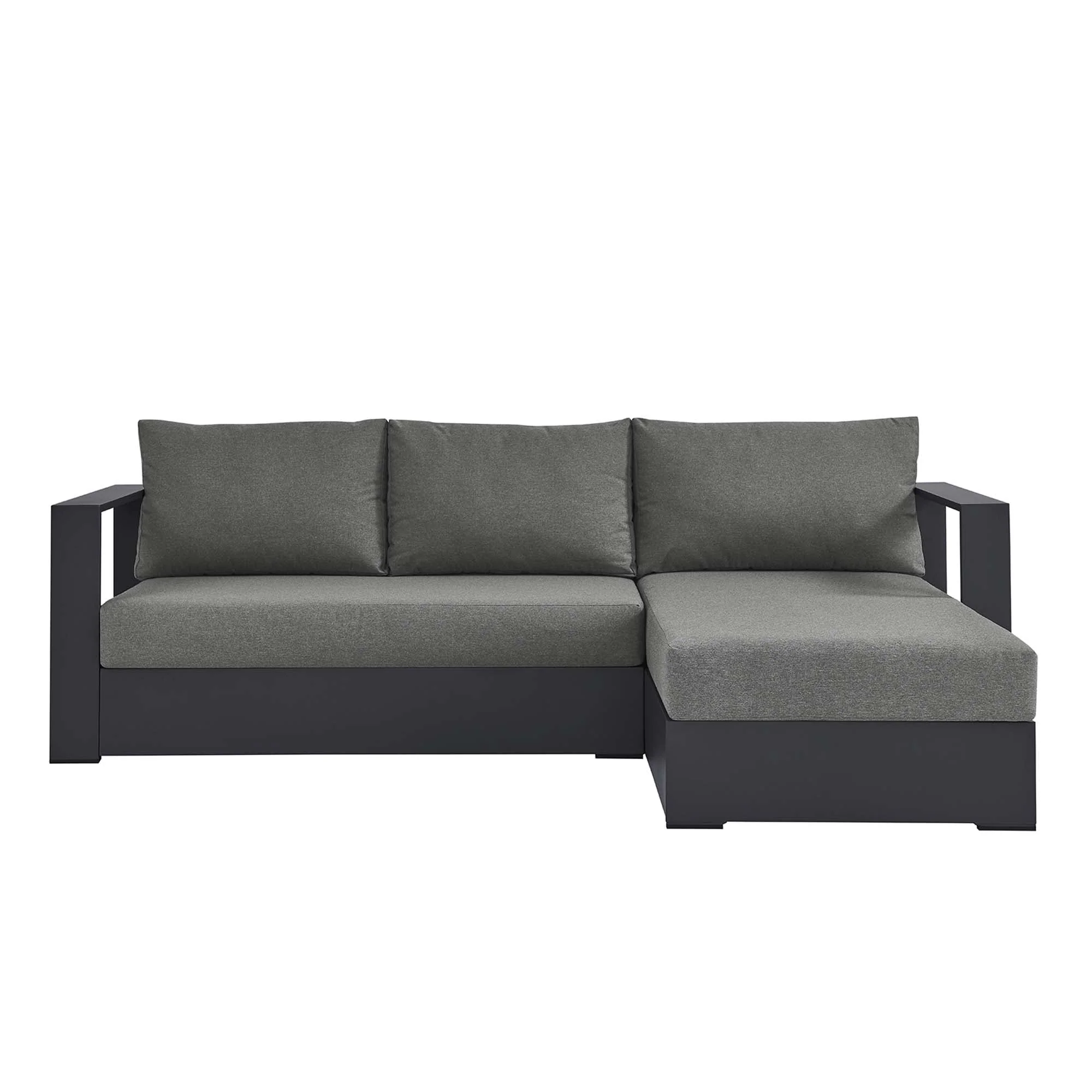 Tahoe 2-Piece Outdoor Patio Powder-Coated Aluminum Right-Facing Chaise Sectional Sofa Set - Image 4