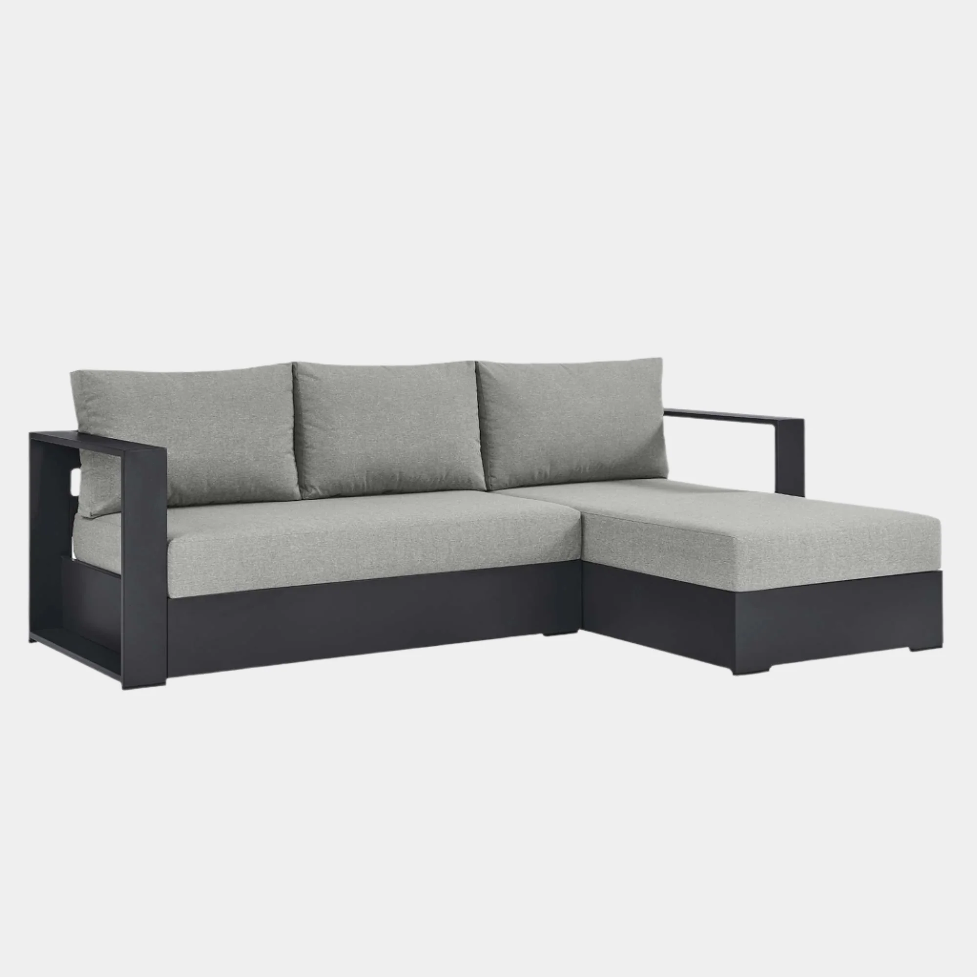 Tahoe 2-Piece Outdoor Patio Powder-Coated Aluminum Right-Facing Chaise Sectional Sofa Set - Image 8