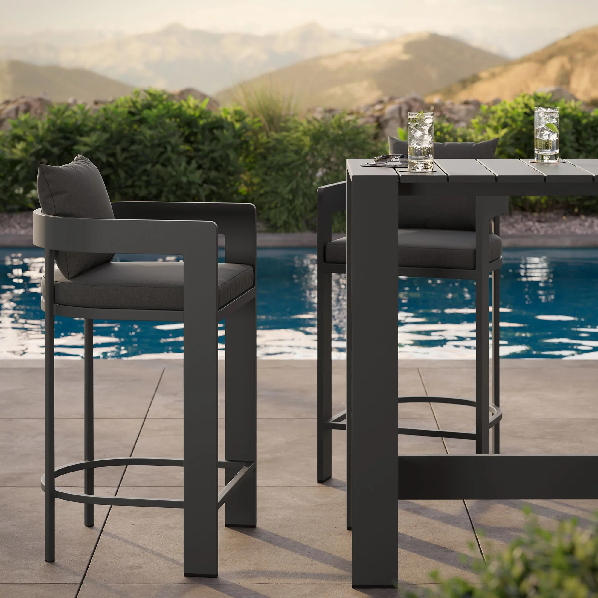 Tahoe 3-Piece Outdoor Aluminum Bar Table Set - Image 11