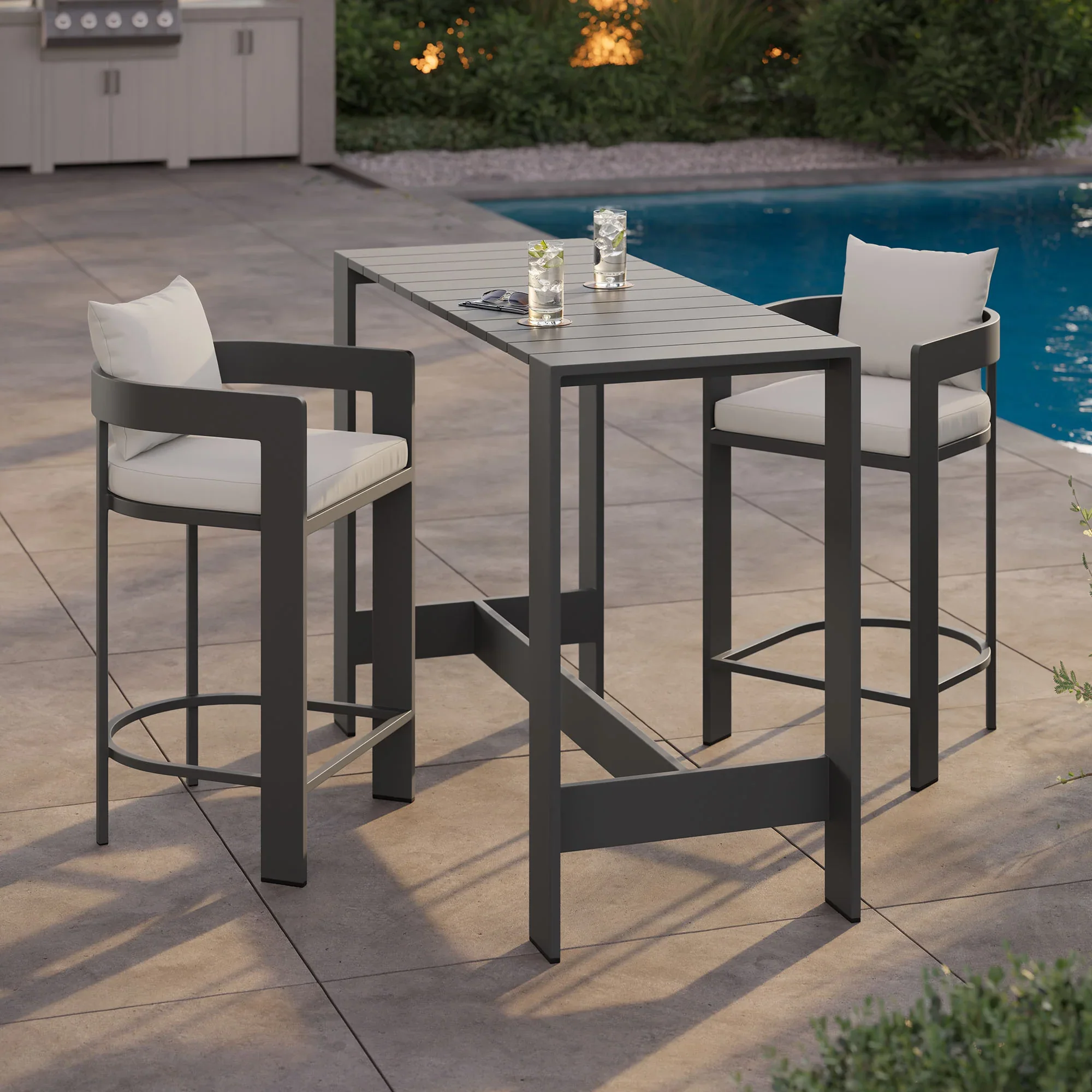Tahoe 3-Piece Outdoor Aluminum Bar Table Set - Image 16