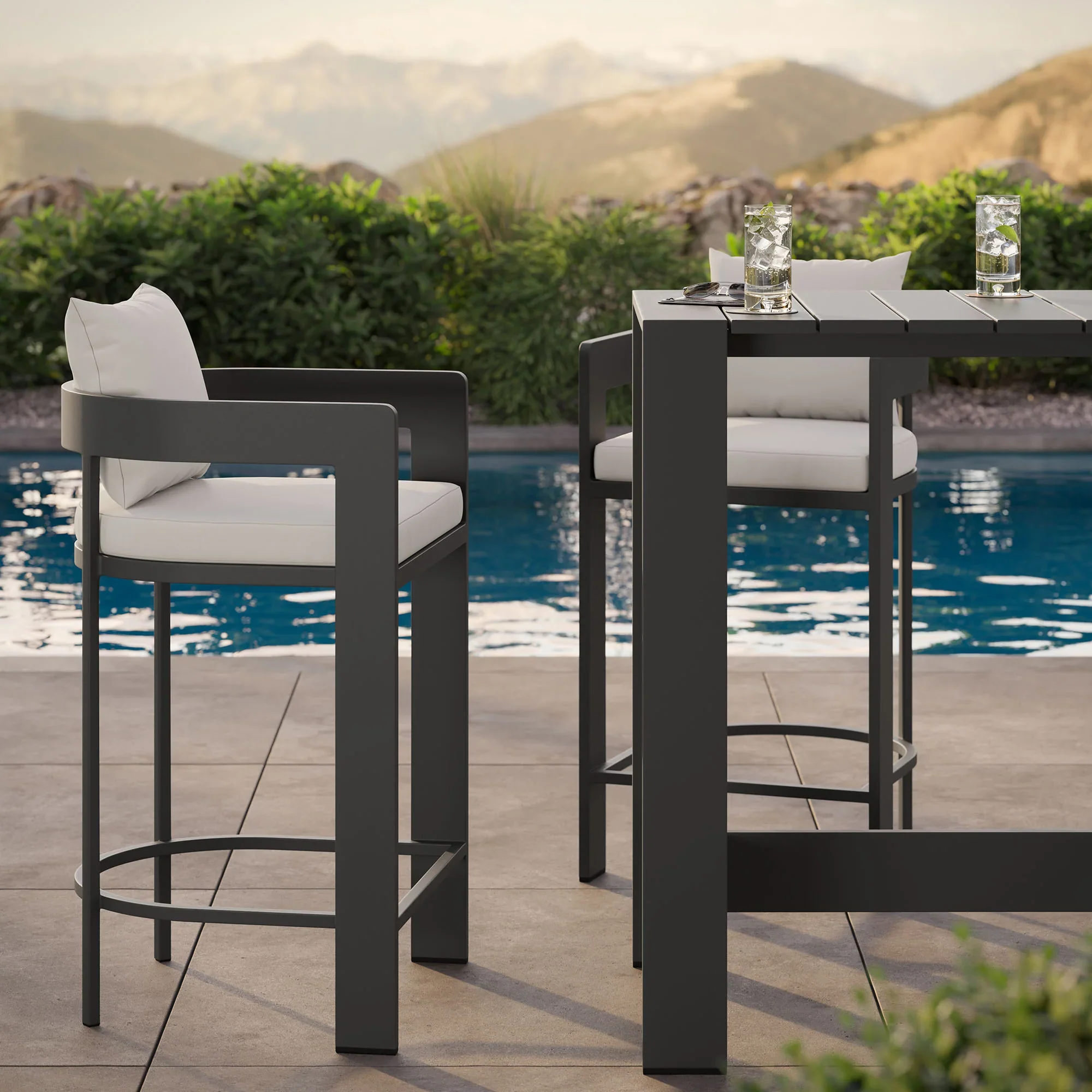 Tahoe 3-Piece Outdoor Aluminum Bar Table Set - Image 18