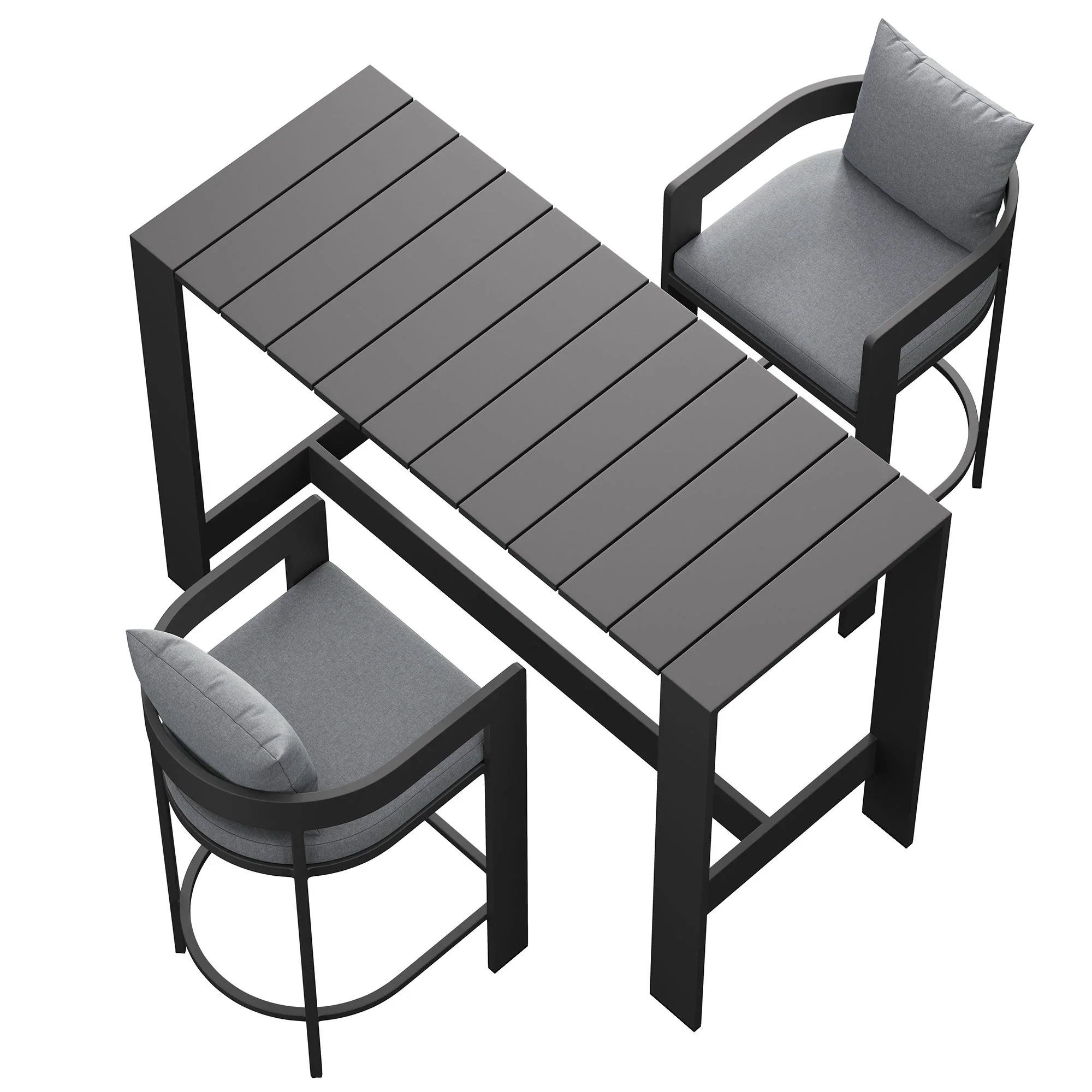 Tahoe 3-Piece Outdoor Aluminum Bar Table Set - Image 3
