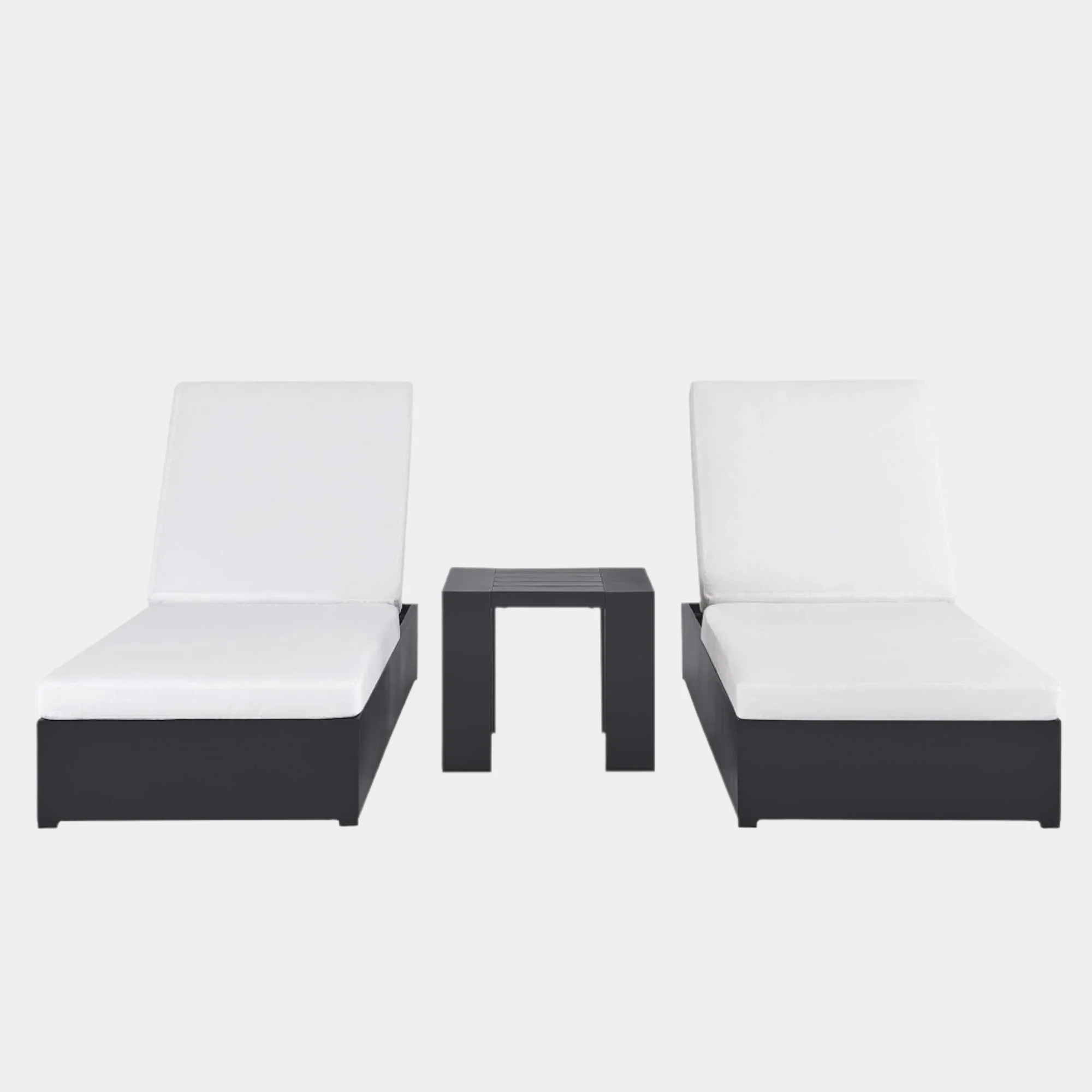 Tahoe 3-Piece Outdoor Patio Powder-Coated Aluminum Chaise Lounge Set - Image 13
