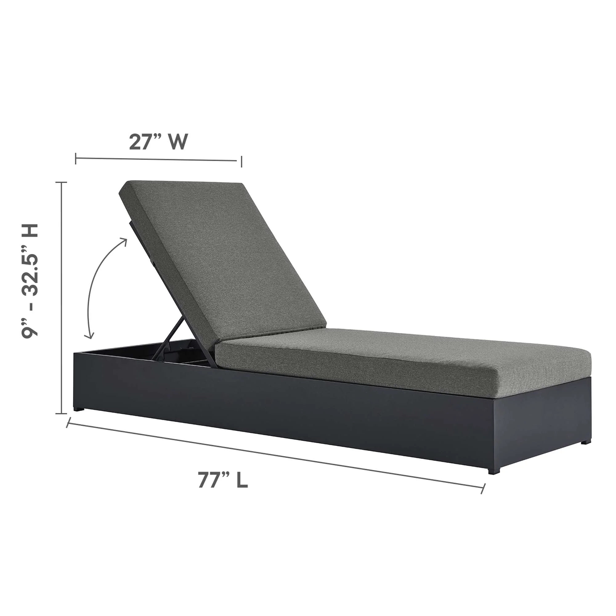 Tahoe 3-Piece Outdoor Patio Powder-Coated Aluminum Chaise Lounge Set - Image 5