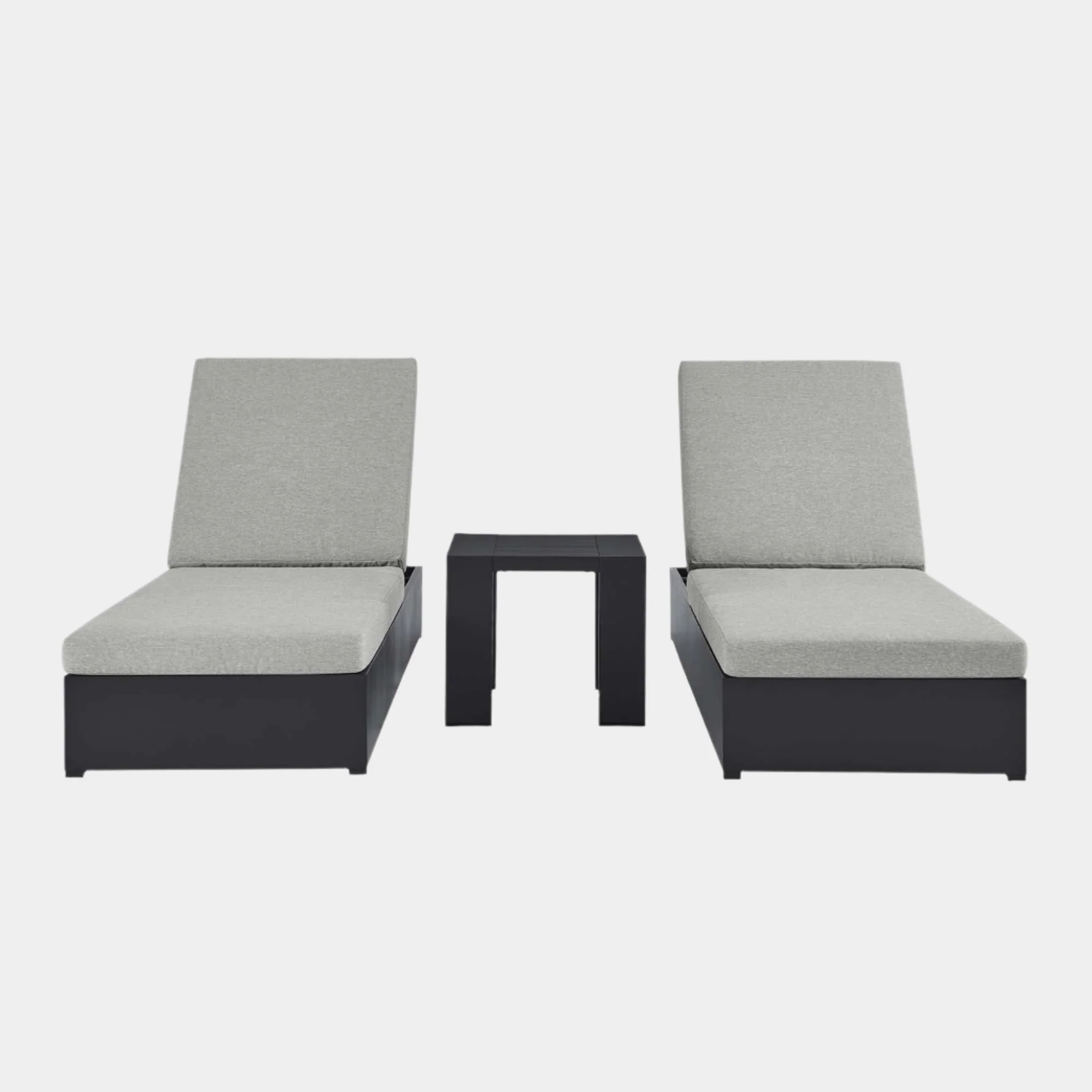 Tahoe 3-Piece Outdoor Patio Powder-Coated Aluminum Chaise Lounge Set - Image 7