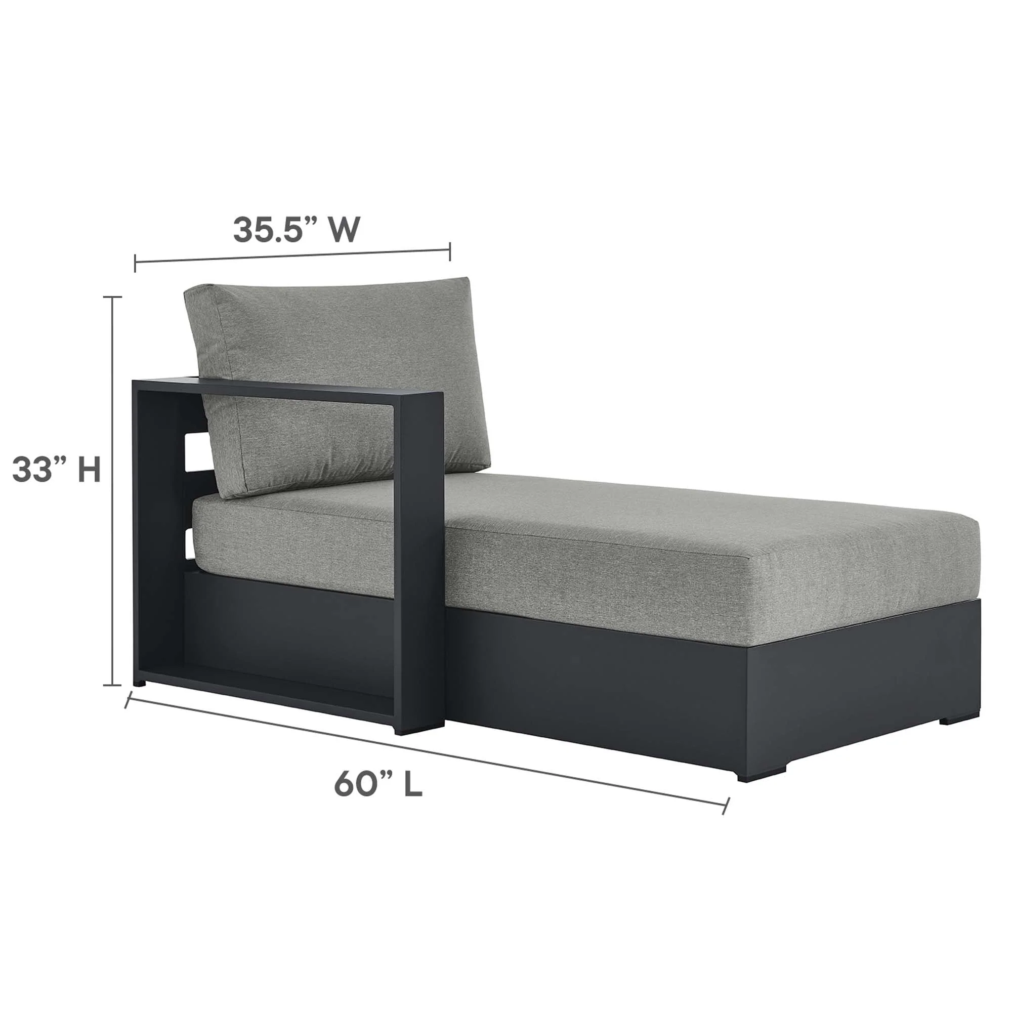 Tahoe 3-Piece Outdoor Patio Powder-Coated Aluminum Left-Facing Chaise Sectional Sofa Set - Image 14