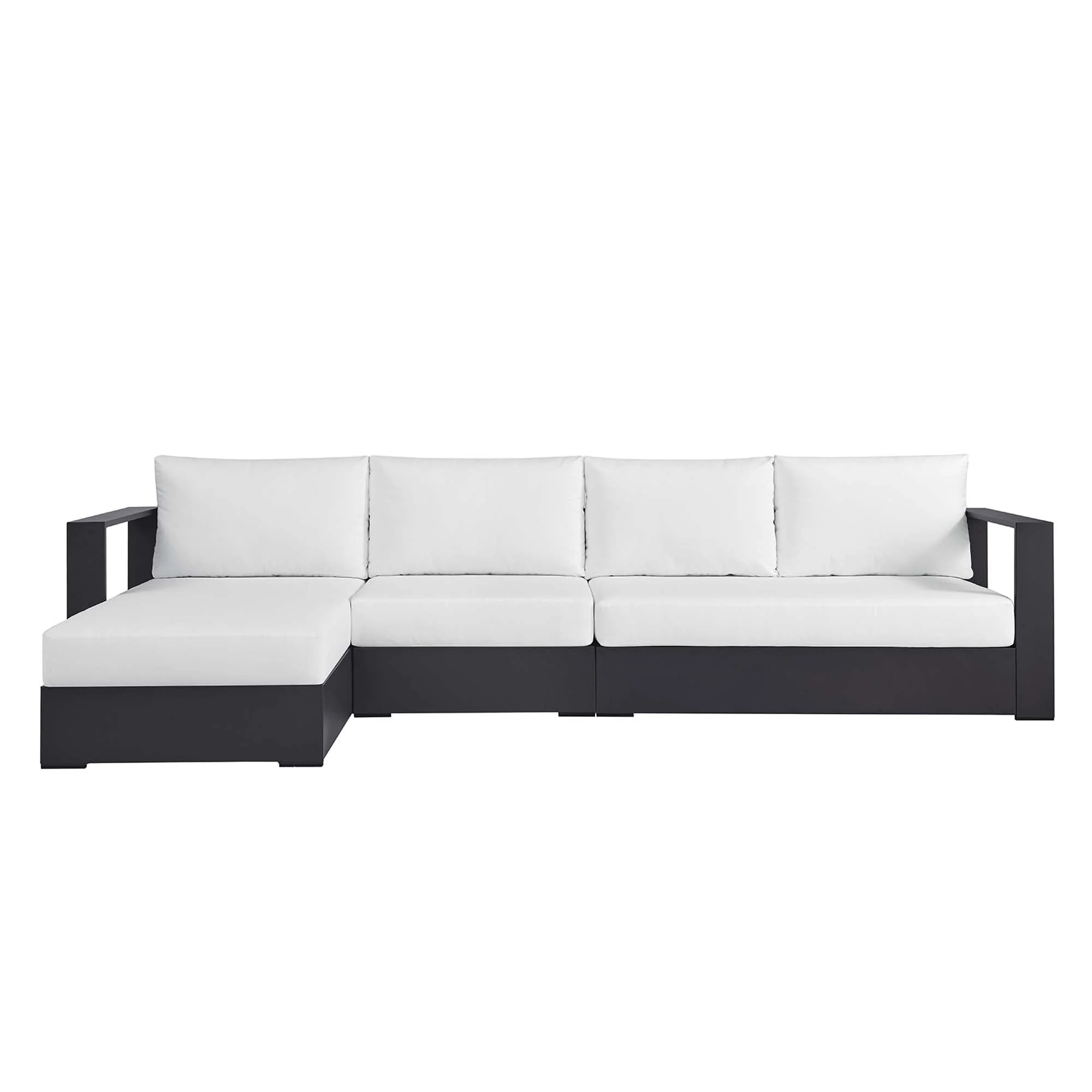 Tahoe 3-Piece Outdoor Patio Powder-Coated Aluminum Left-Facing Chaise Sectional Sofa Set - Image 20