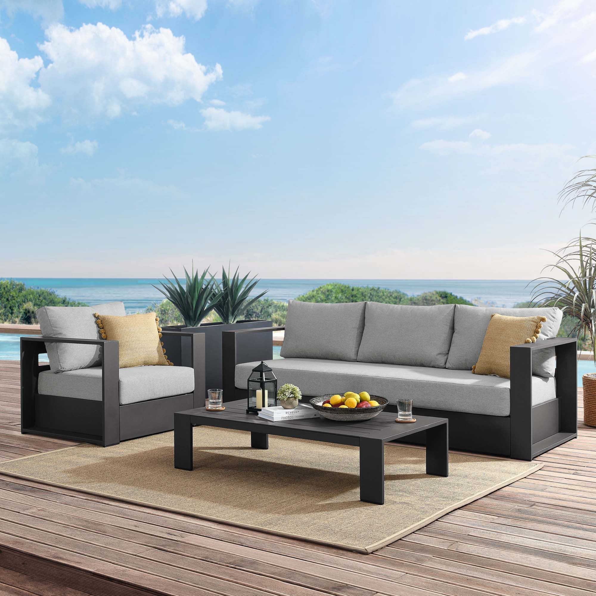 Tahoe 3-Piece Outdoor Patio Powder-Coated Aluminum Set - Image 15