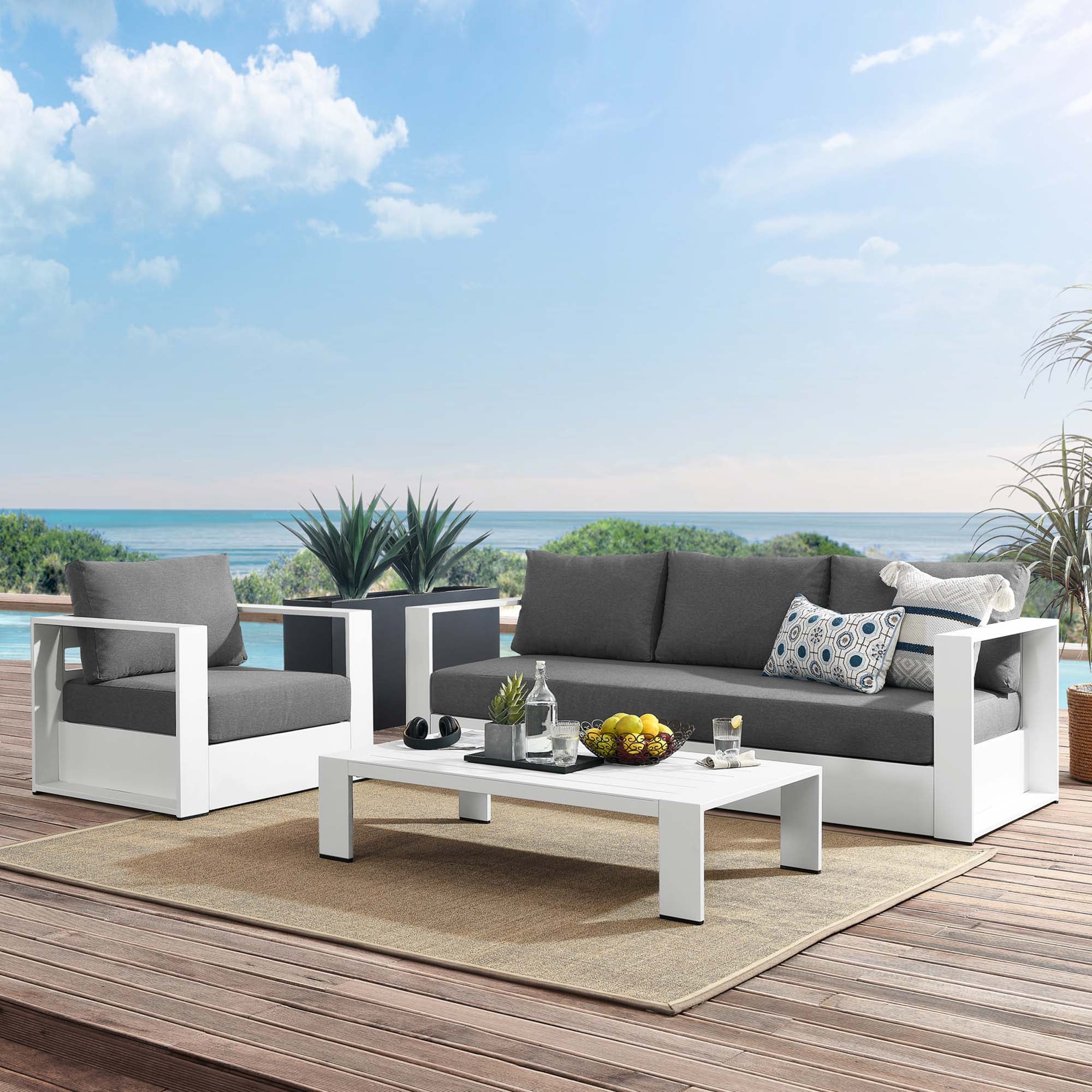 Tahoe 3-Piece Outdoor Patio Powder-Coated Aluminum Set - Image 42