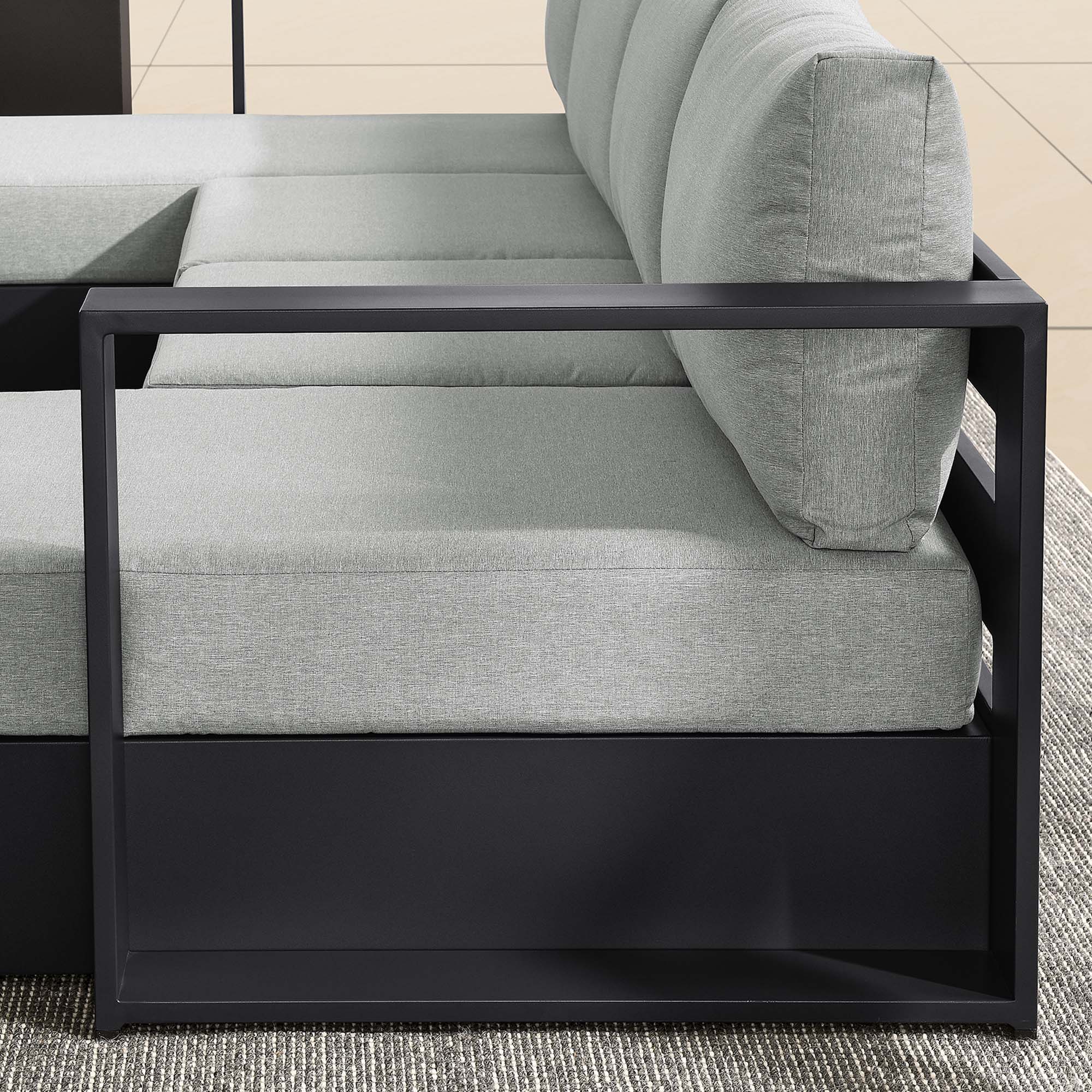 Tahoe 4-Piece Outdoor Patio Powder-Coated Aluminum Sectional Sofa Set - Image 11