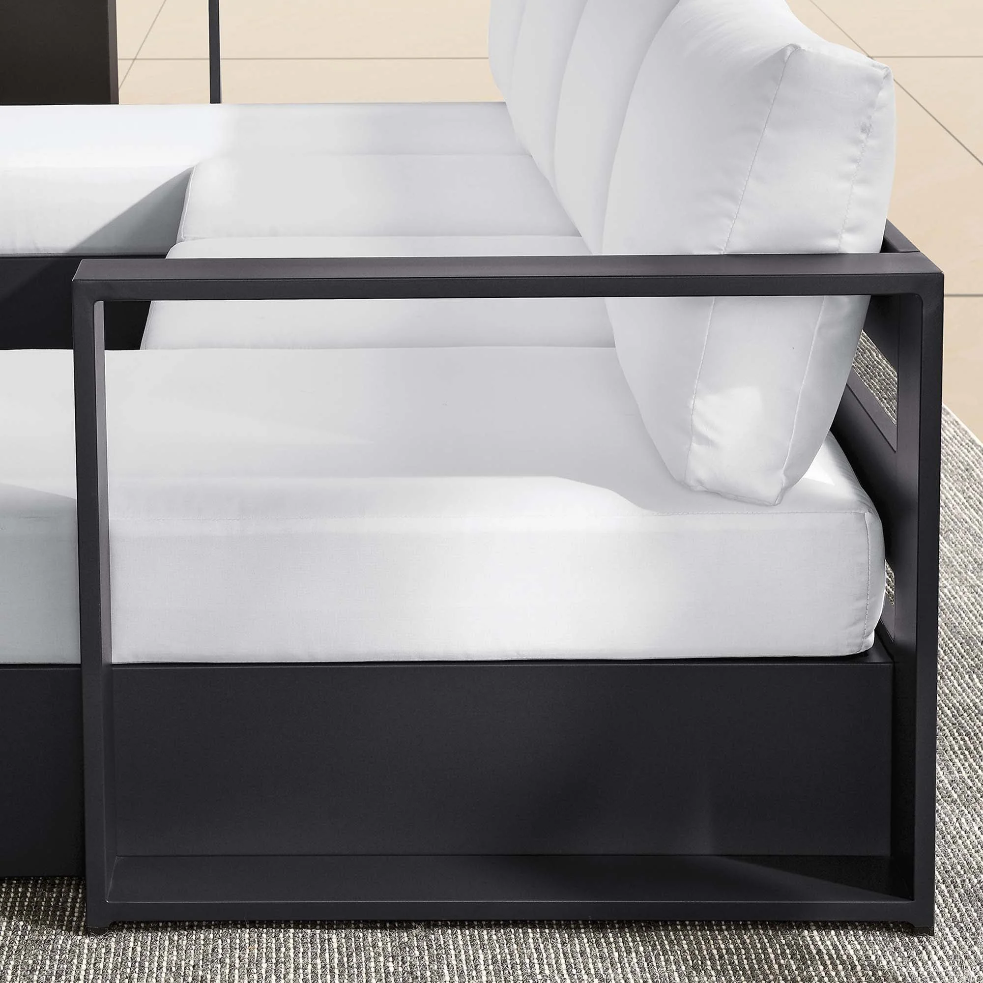 Tahoe 4-Piece Outdoor Patio Powder-Coated Aluminum Sectional Sofa Set - Image 19