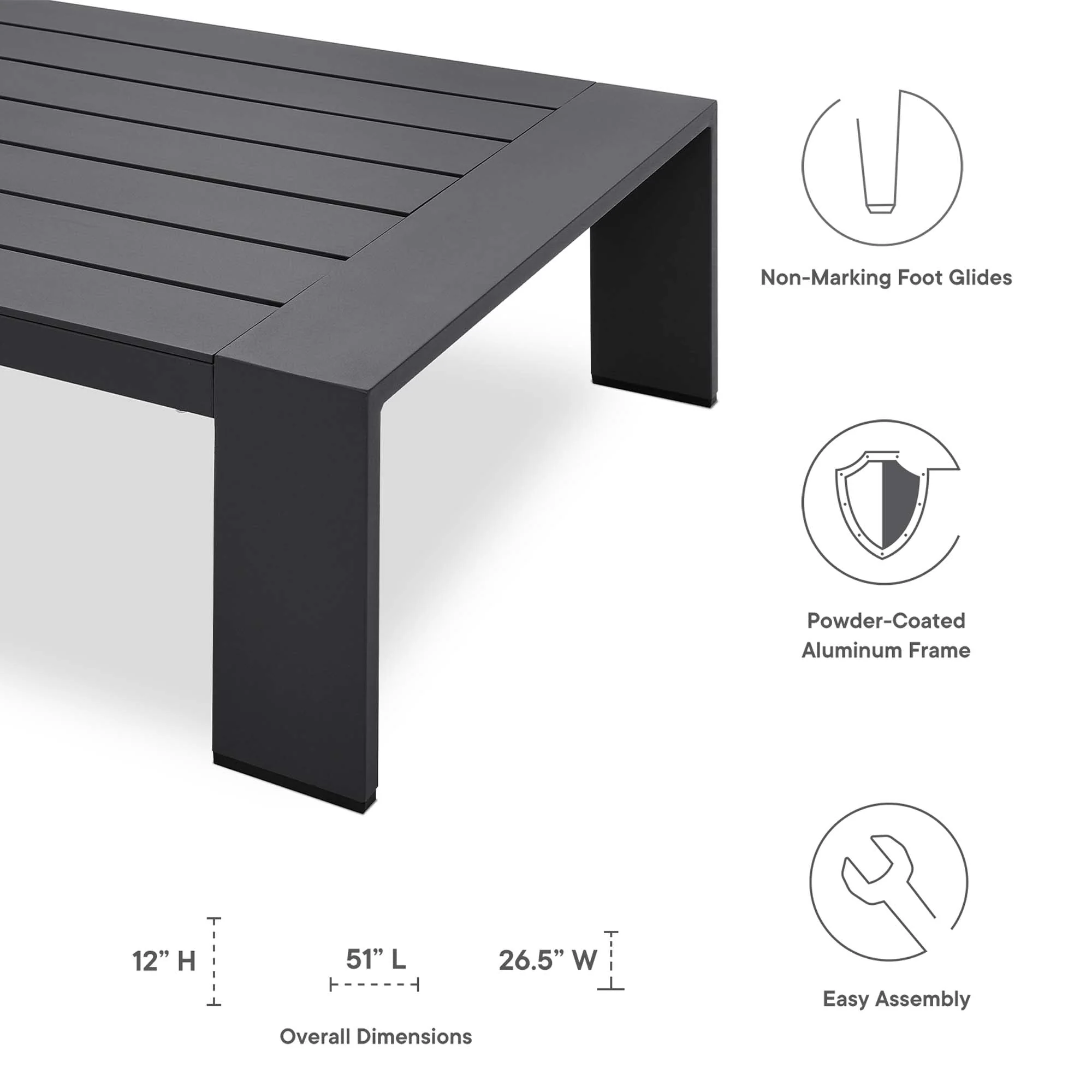 Tahoe 4-Piece Outdoor Patio Powder-Coated Aluminum Set - Image 15