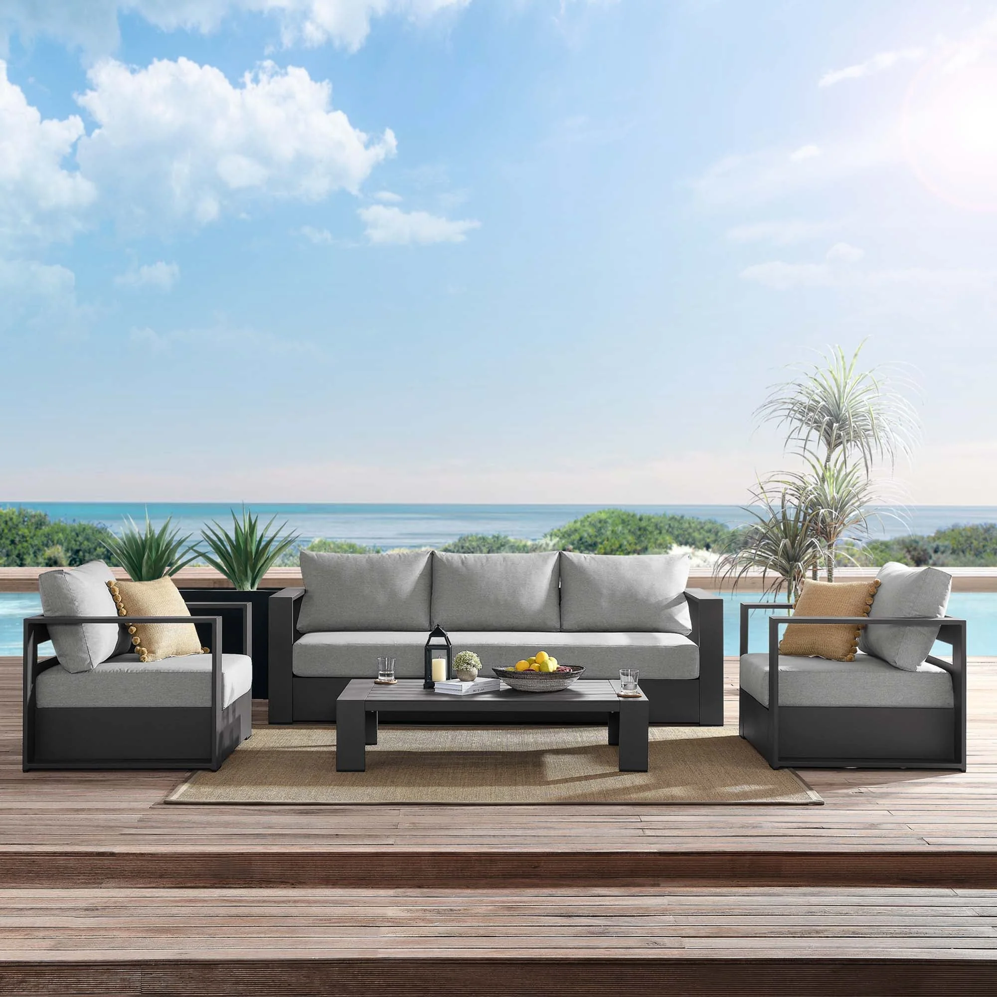 Tahoe 4-Piece Outdoor Patio Powder-Coated Aluminum Set - Image 17