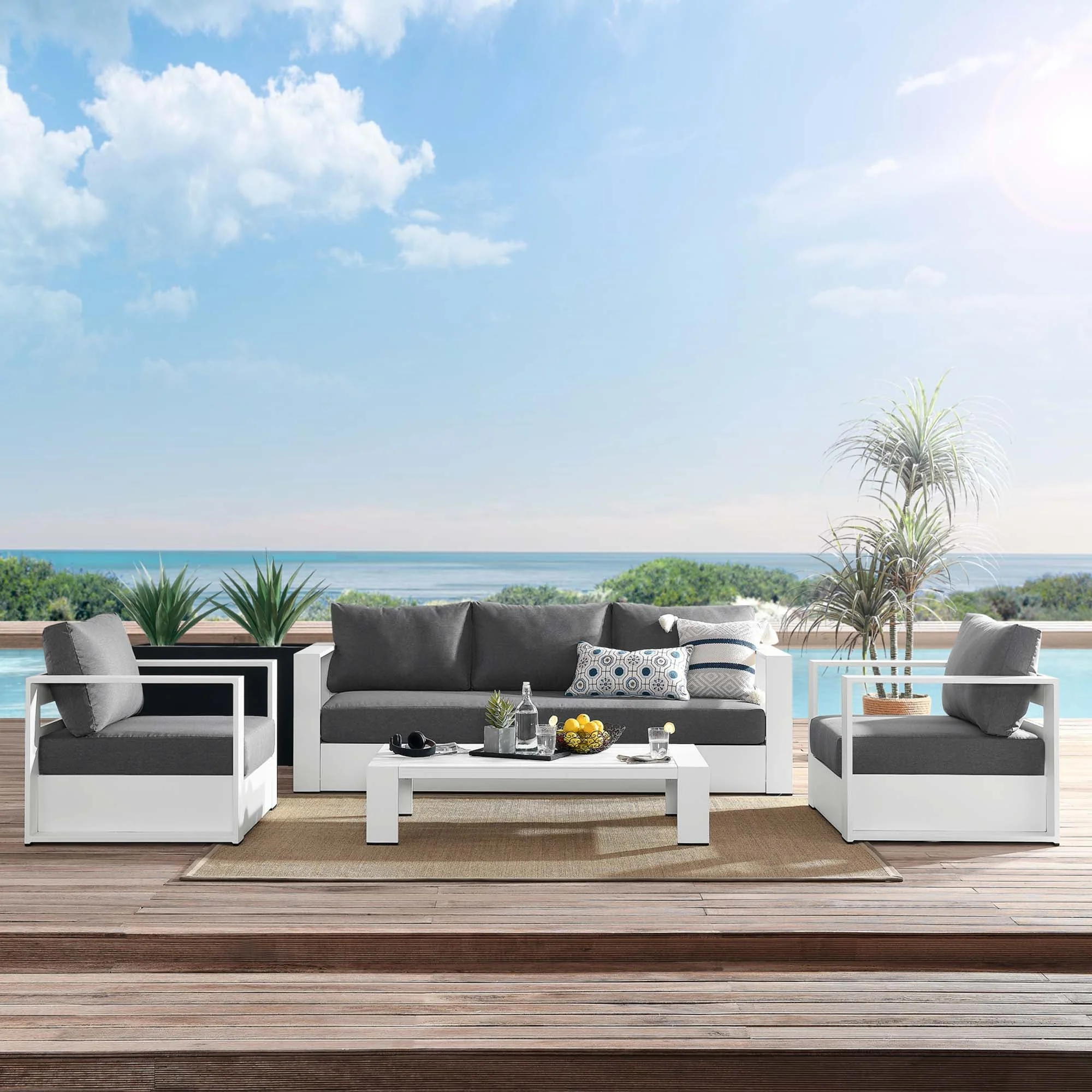 Tahoe 4-Piece Outdoor Patio Powder-Coated Aluminum Set - Image 47