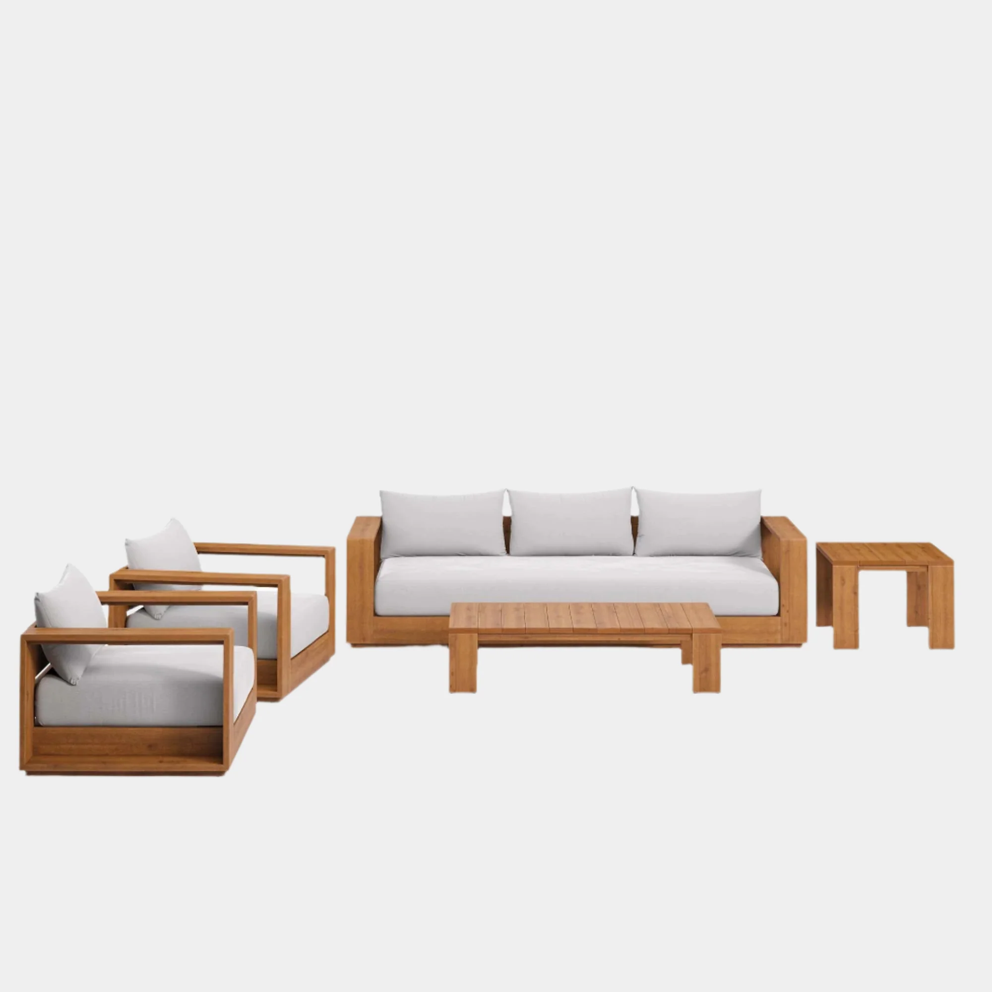 Tahoe 5-Piece Outdoor Patio Acacia Wood Furniture Set - Image 18