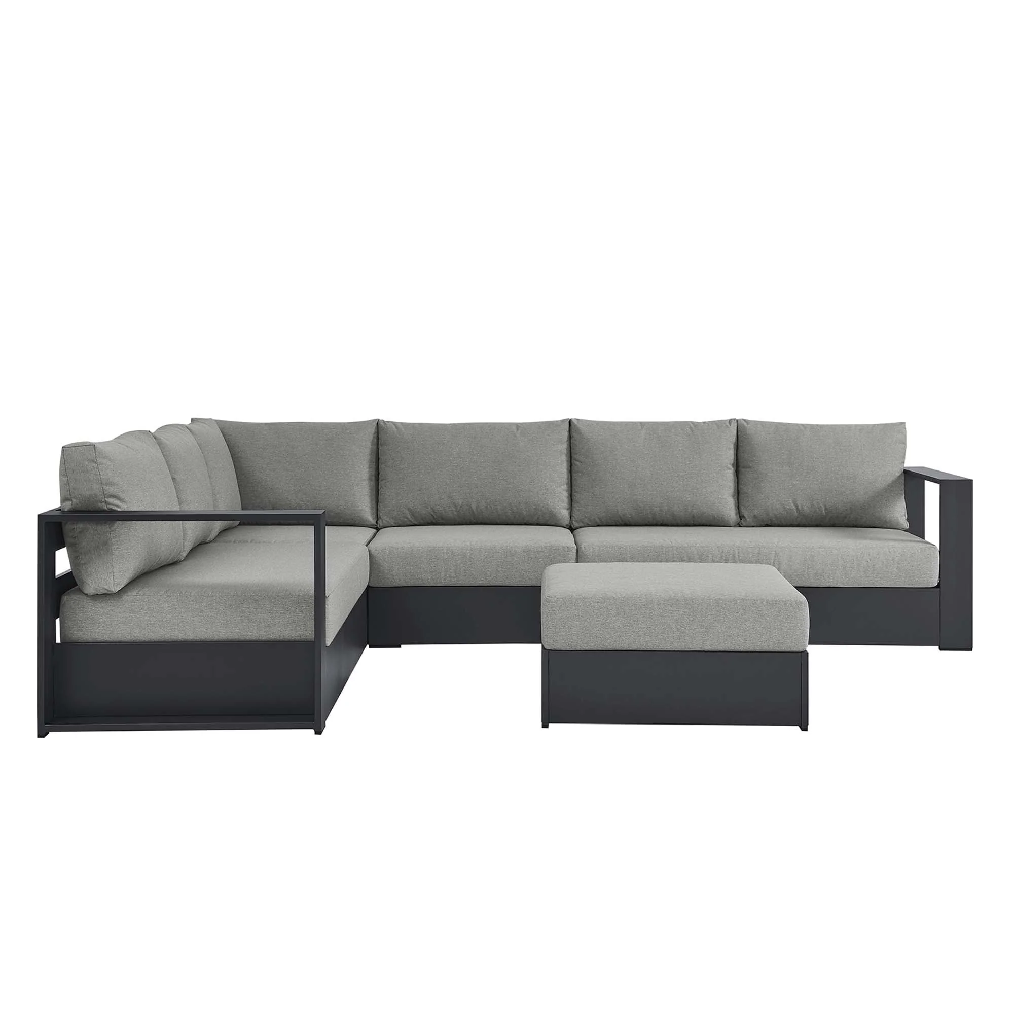 Tahoe 5-Piece Outdoor Patio Powder-Coated Aluminum Sectional Sofa Set - Image 14