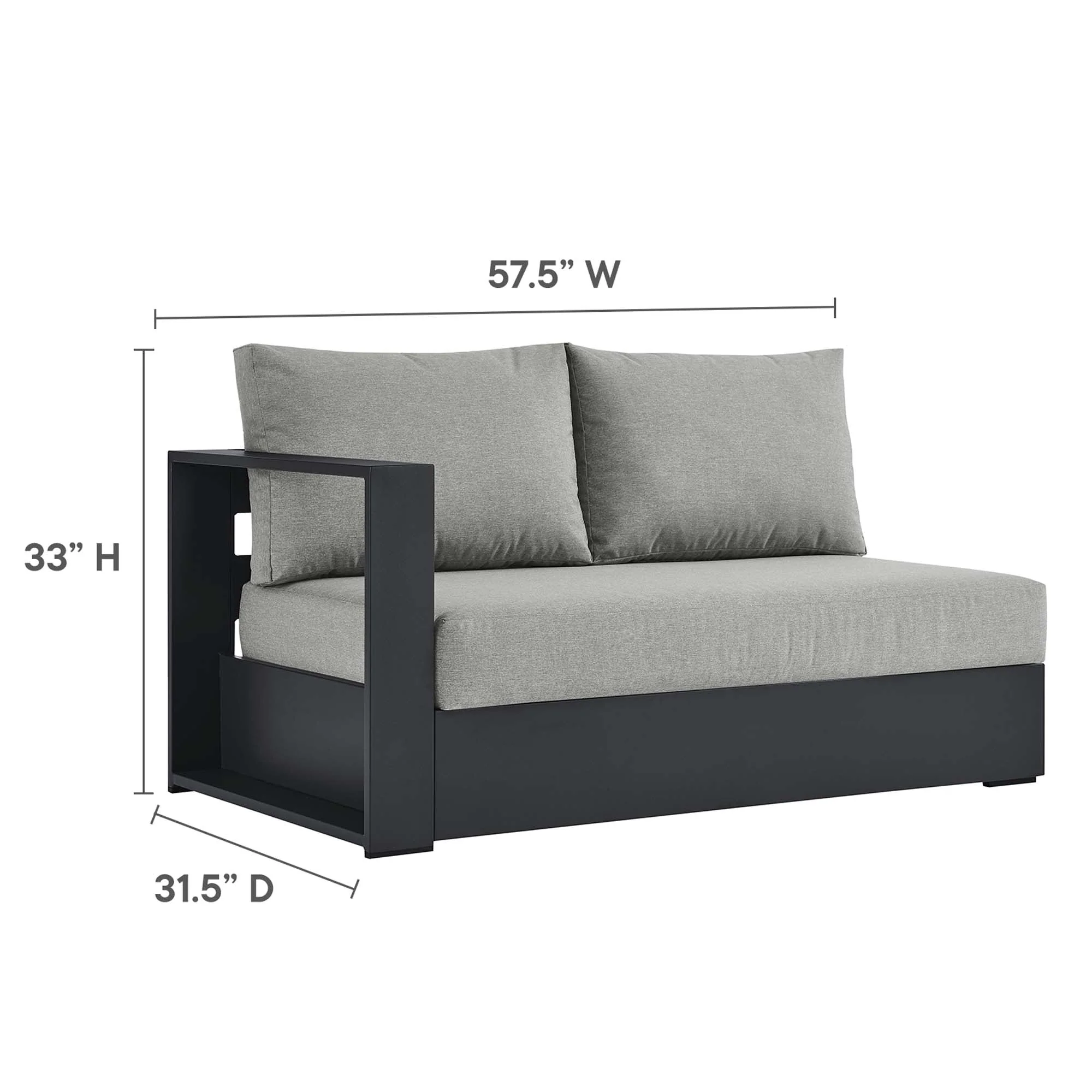 Tahoe 5-Piece Outdoor Patio Powder-Coated Aluminum Sectional Sofa Set - Image 16