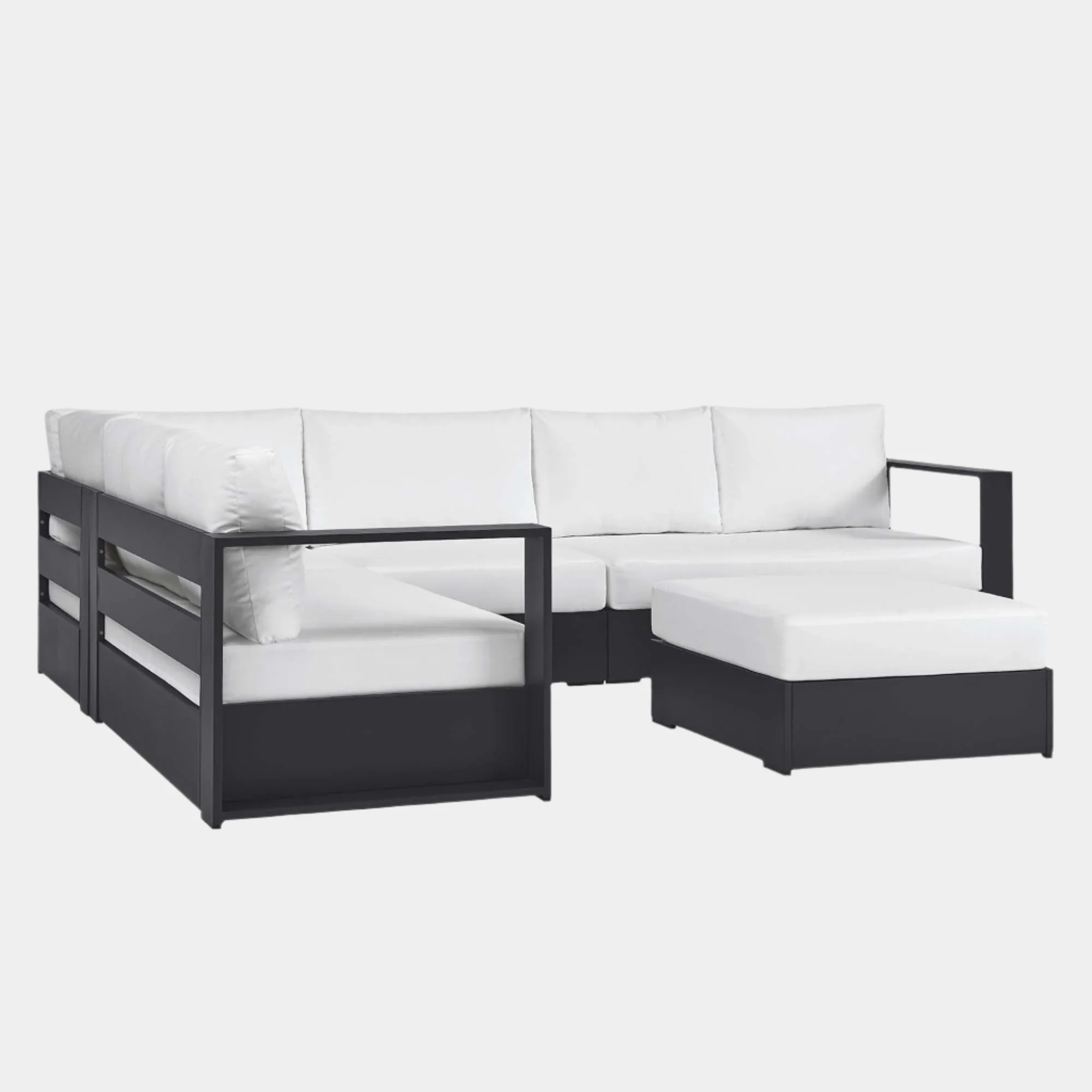 Tahoe 5-Piece Outdoor Patio Powder-Coated Aluminum Sectional Sofa Set - Image 21