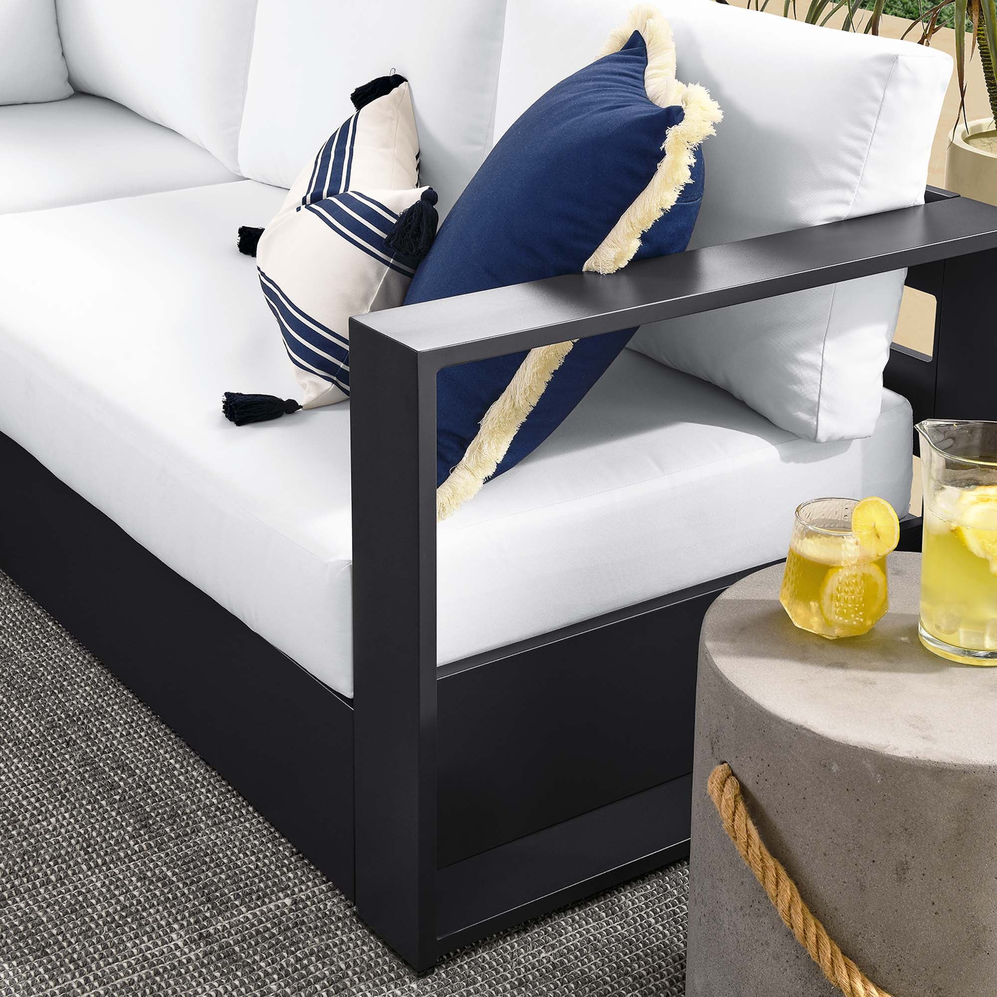 Tahoe 5-Piece Outdoor Patio Powder-Coated Aluminum Sectional Sofa Set - Image 23