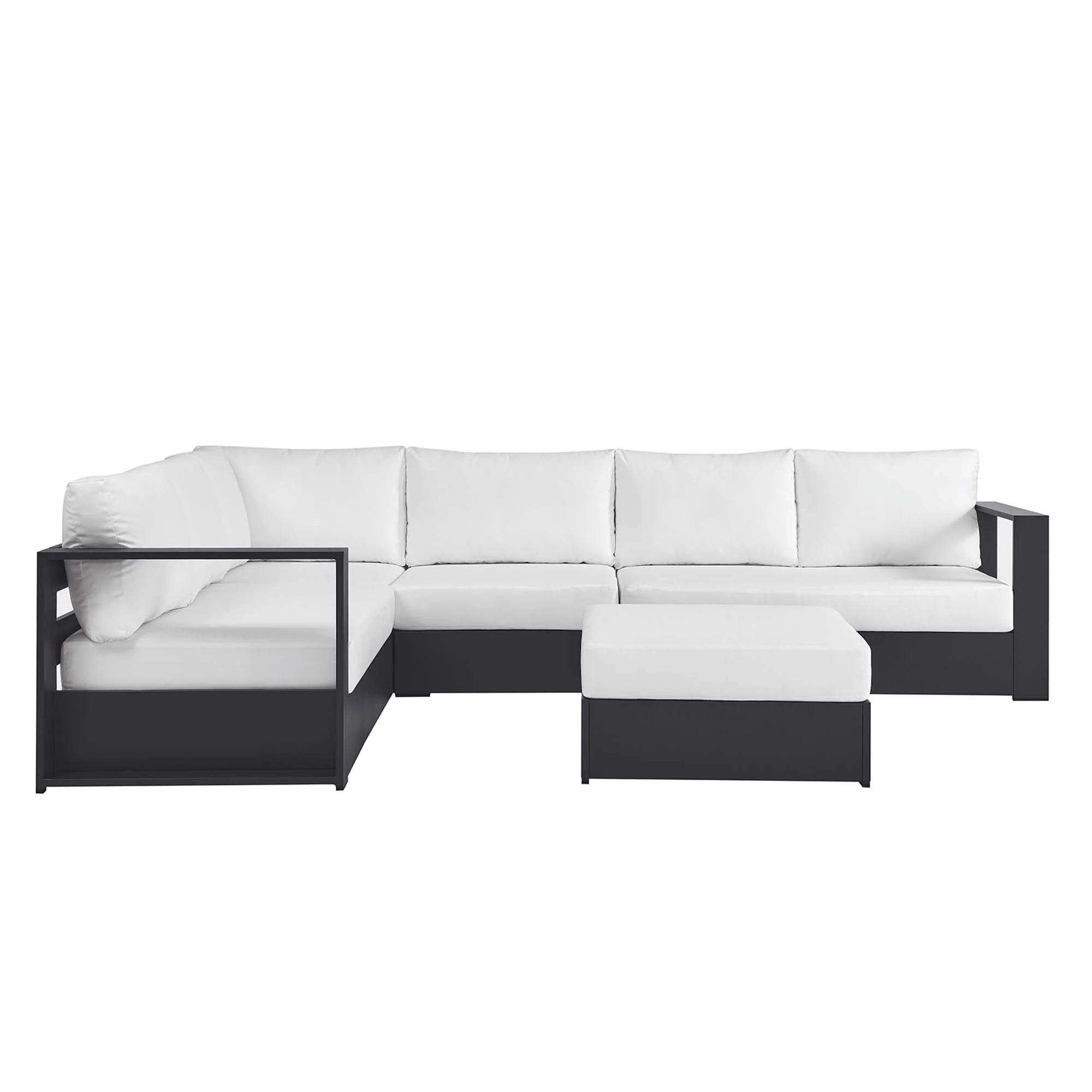 Tahoe 5-Piece Outdoor Patio Powder-Coated Aluminum Sectional Sofa Set - Image 24