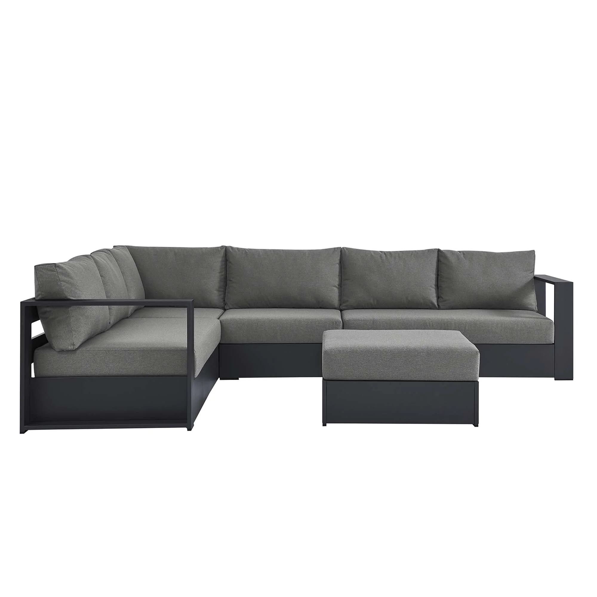 Tahoe 5-Piece Outdoor Patio Powder-Coated Aluminum Sectional Sofa Set - Image 4