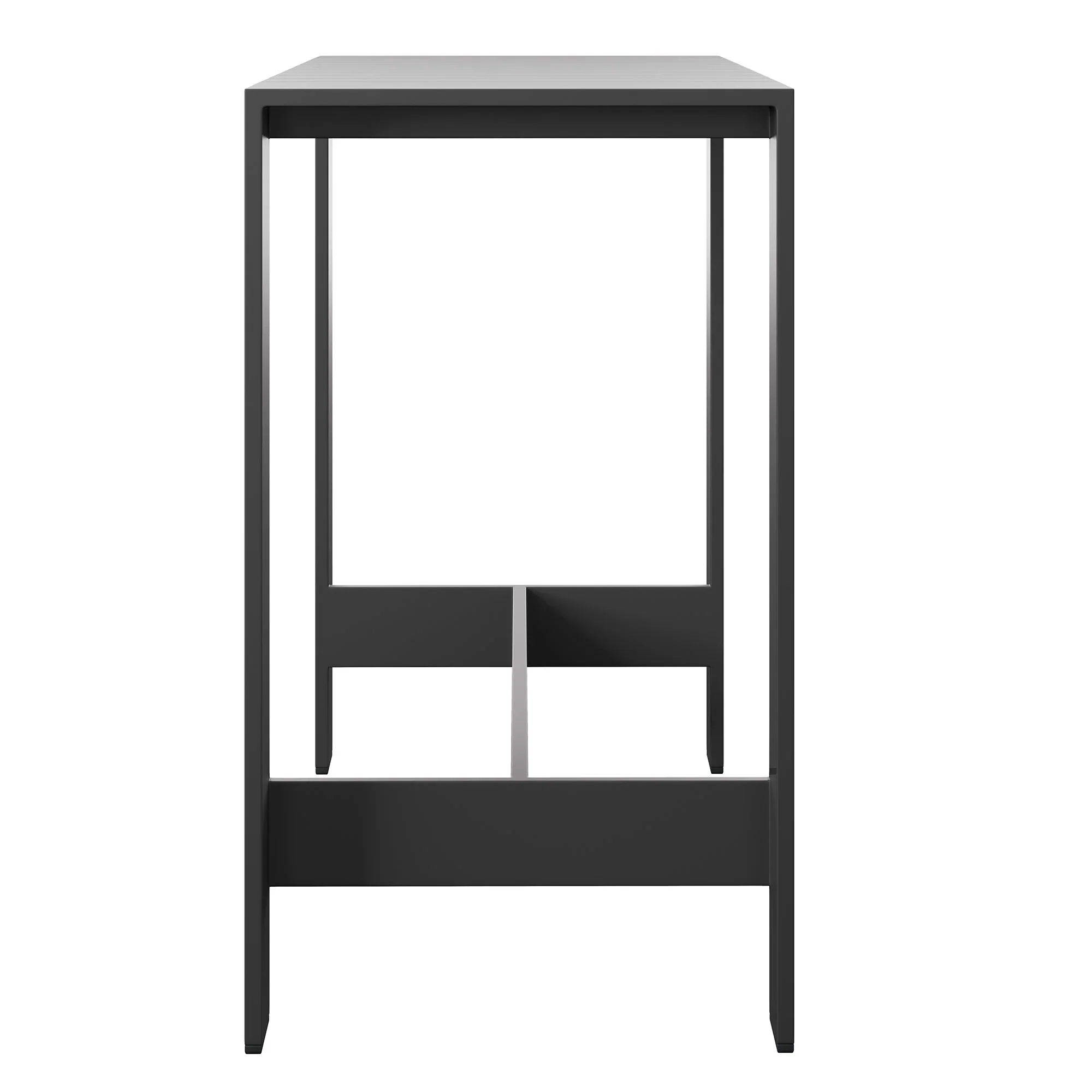 Tahoe 59 Inch Rectangle Outdoor Aluminum Bar Table in Gray - Image 5