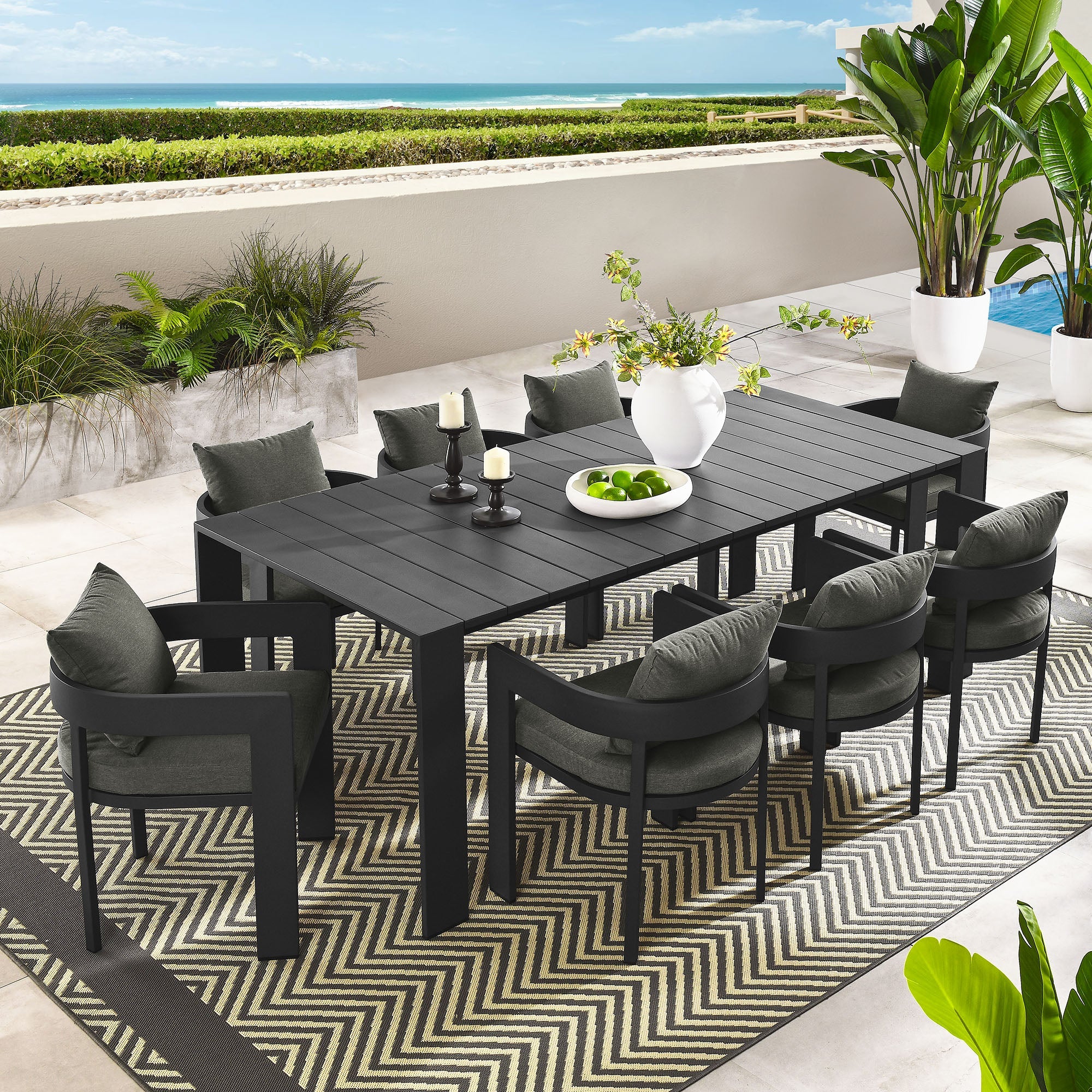 Tahoe 9-Piece Outdoor Patio Aluminum Dining - Image 11