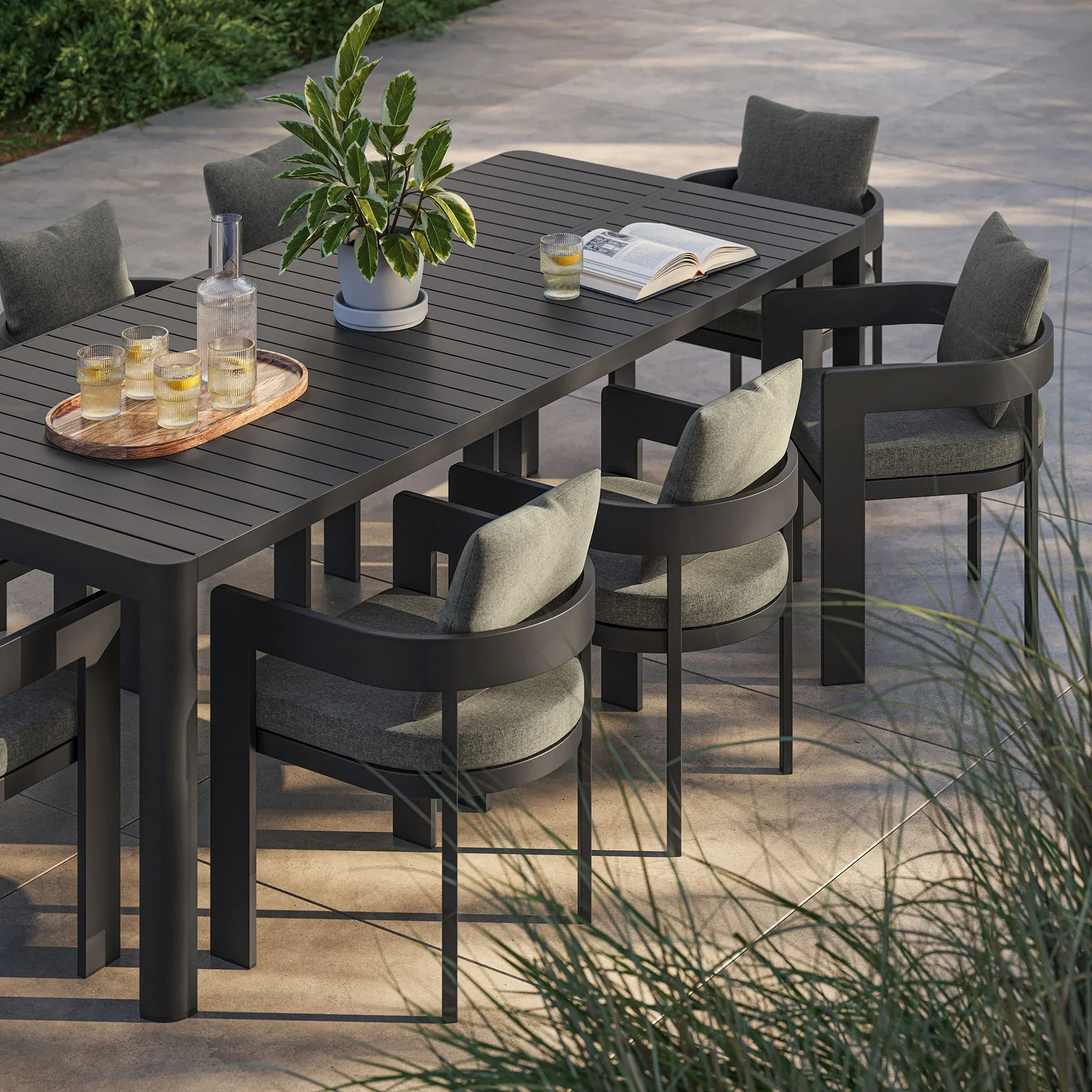 Tahoe 9-Piece Outdoor Patio Aluminum Dining Set - Image 10