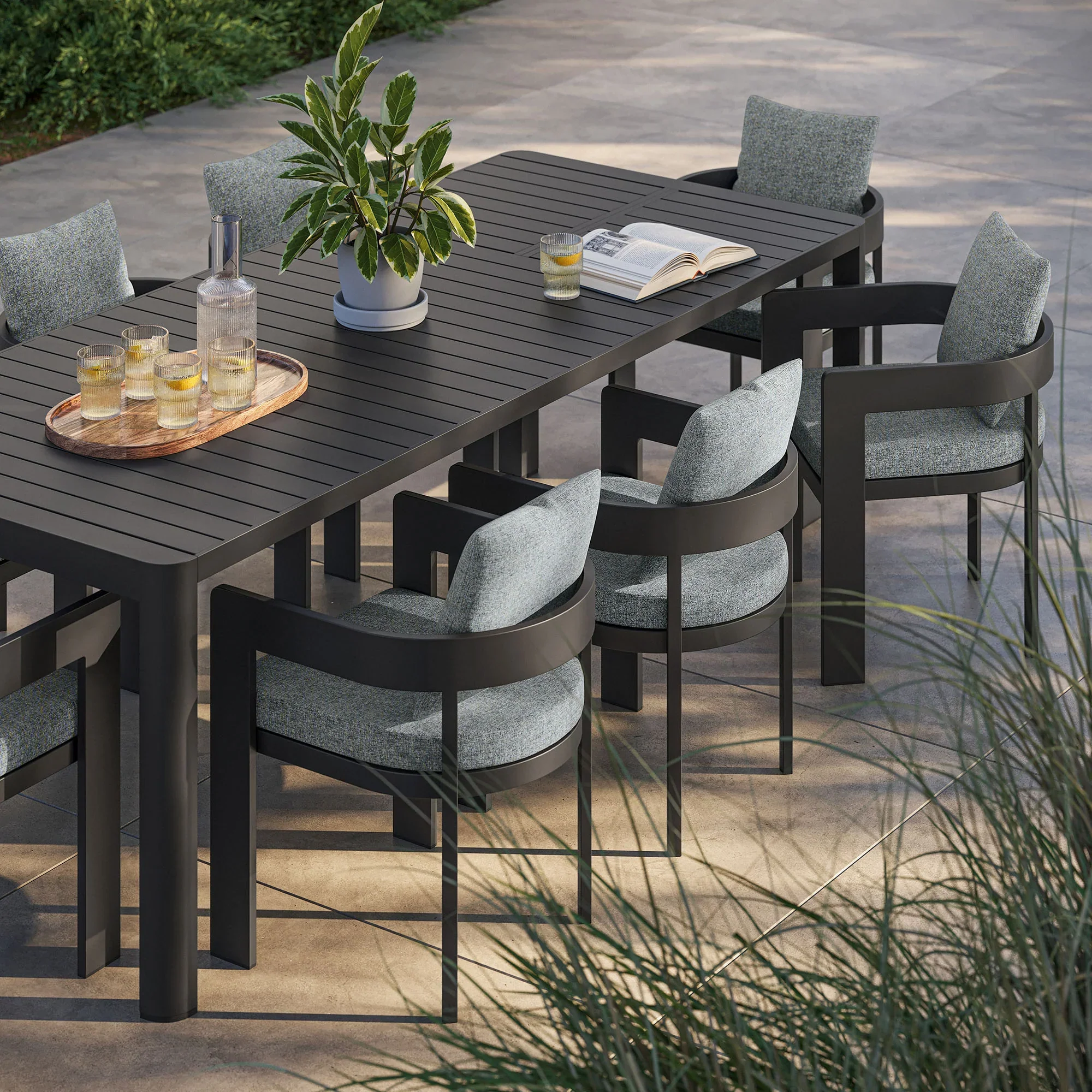Tahoe 9-Piece Outdoor Patio Aluminum Dining Set - Image 17