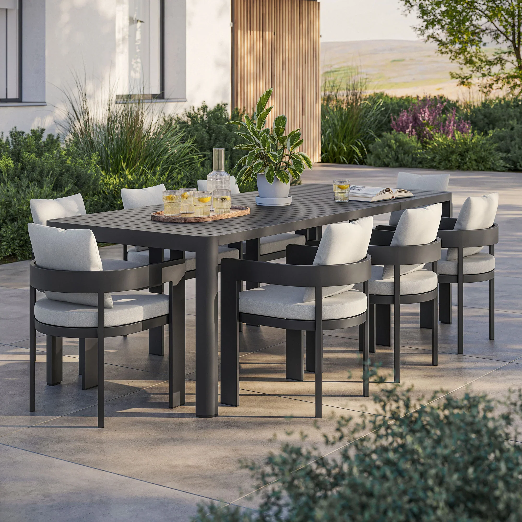 Tahoe 9-Piece Outdoor Patio Aluminum Dining Set - Image 2