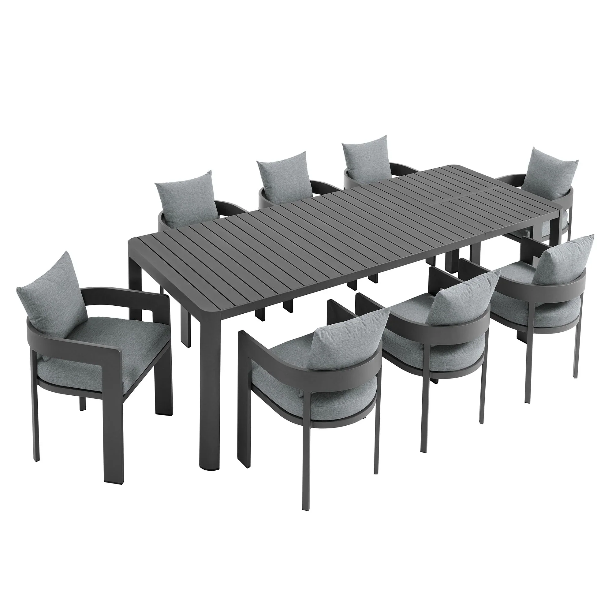 Tahoe 9-Piece Outdoor Patio Aluminum Dining Set - Image 21