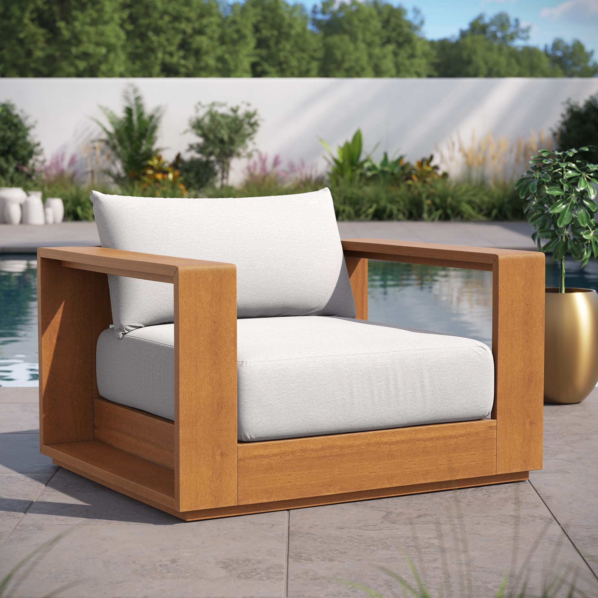 Tahoe Outdoor Patio Acacia Wood Chair - Image 13