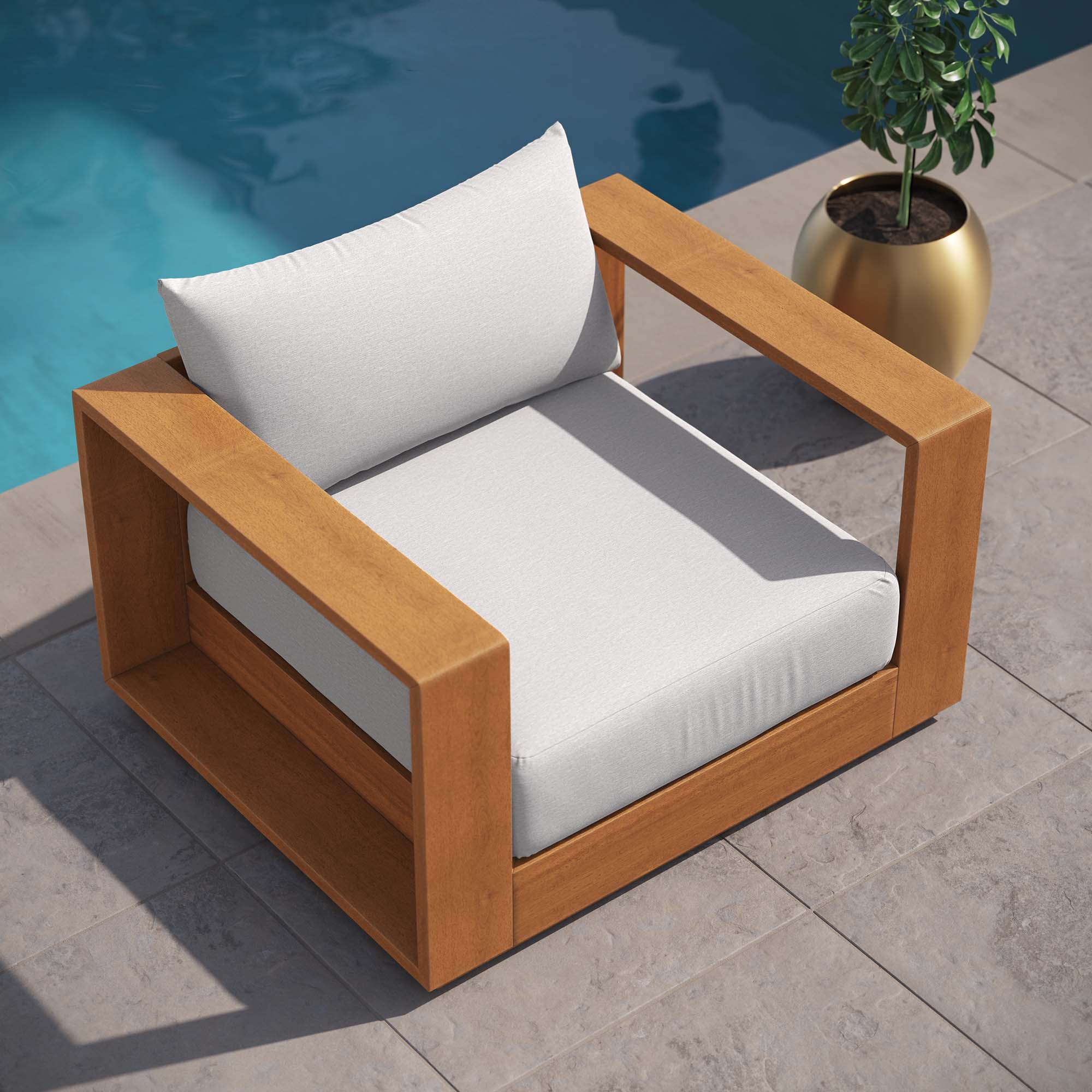 Tahoe Outdoor Patio Acacia Wood Chair - Image 14