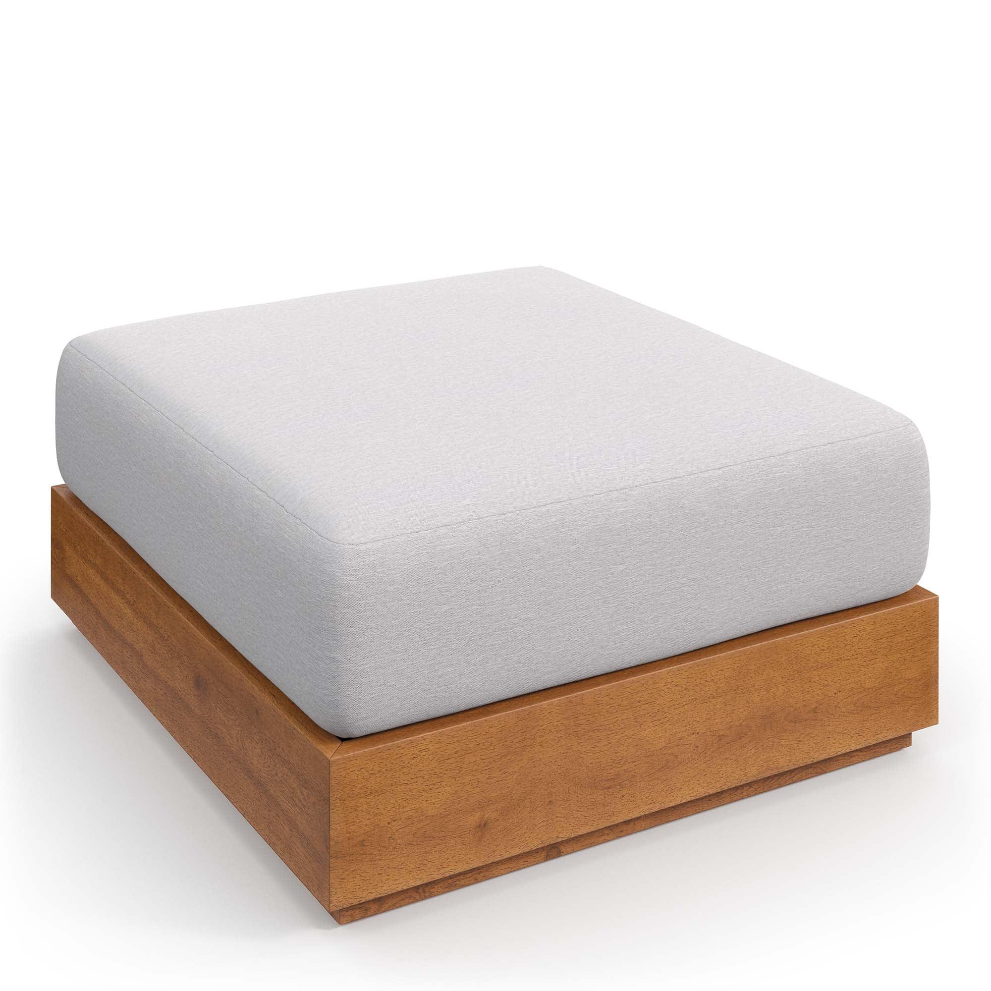 Tahoe Outdoor Patio Acacia Wood Ottoman - Image 15
