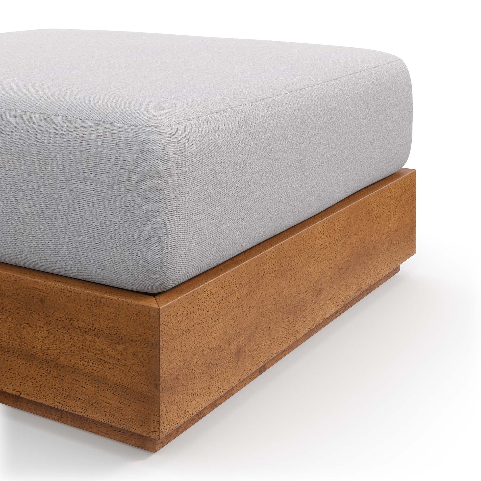 Tahoe Outdoor Patio Acacia Wood Ottoman - Image 16