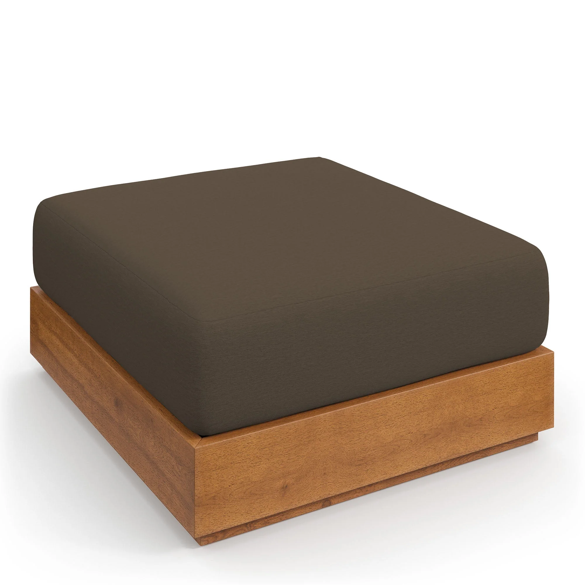 Tahoe Outdoor Patio Acacia Wood Ottoman - Image 5