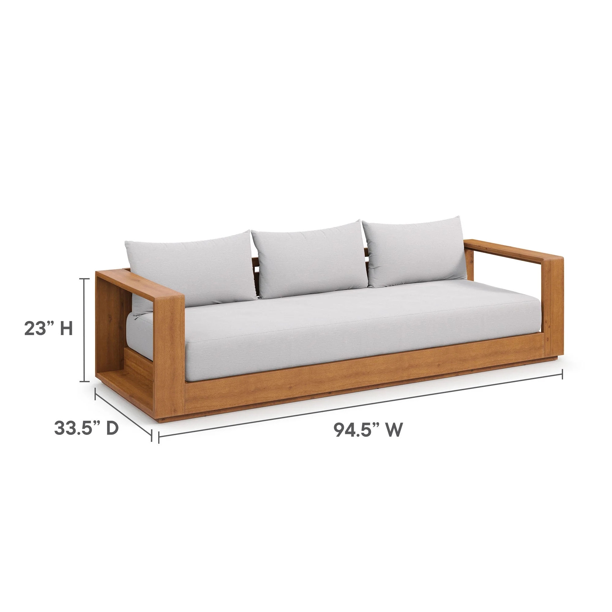 Tahoe Outdoor Patio Acacia Wood Sofa - Image 18