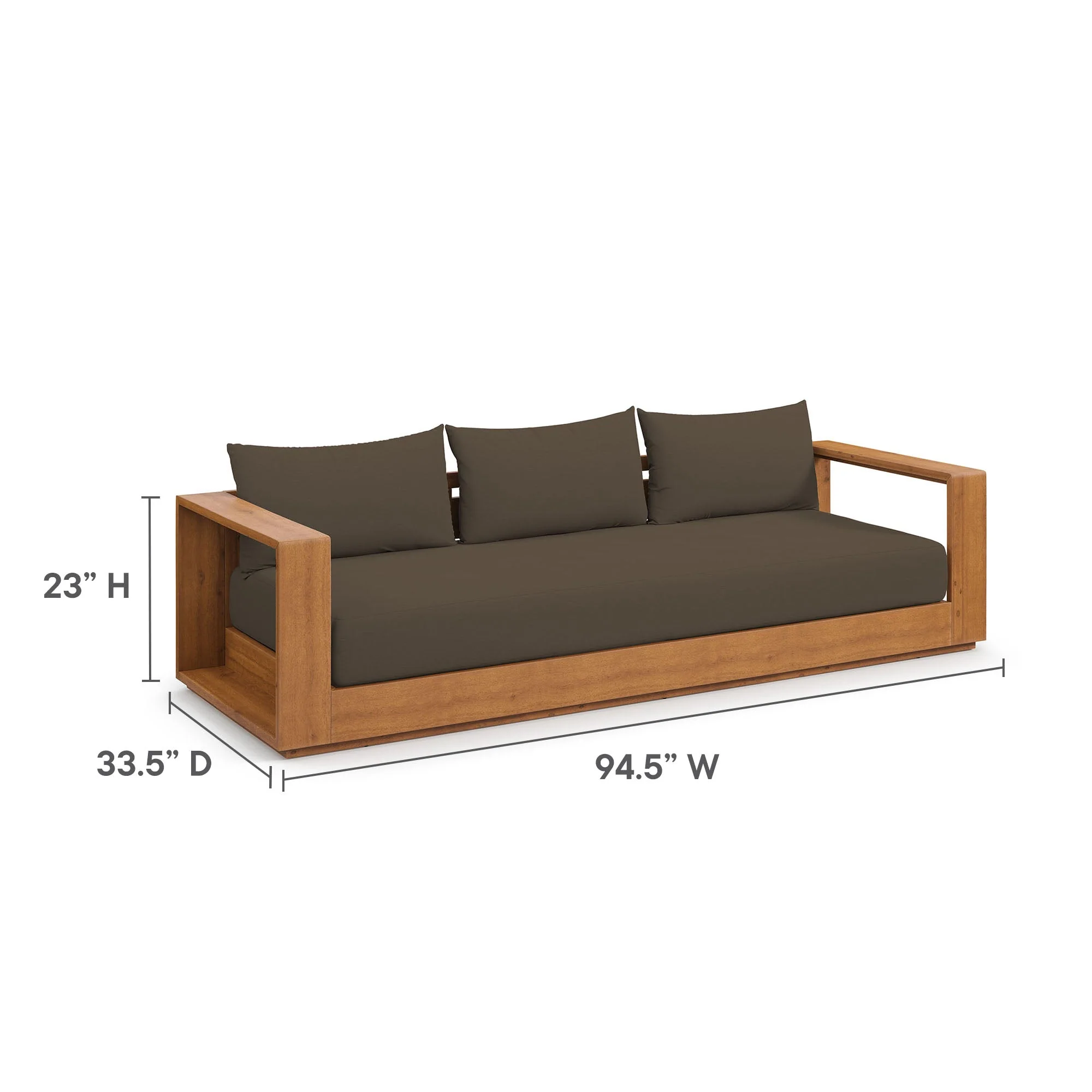 Tahoe Outdoor Patio Acacia Wood Sofa - Image 9